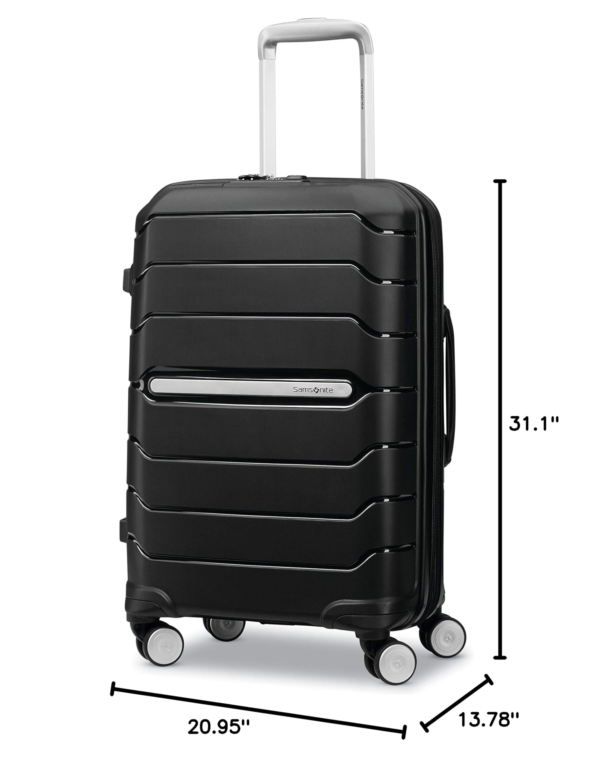 Samsonite Freeform Hardside Expandable with Double Spinner Wheels ( Black , Checked-Large Spinner ) Black Checked Large Spinner U36
