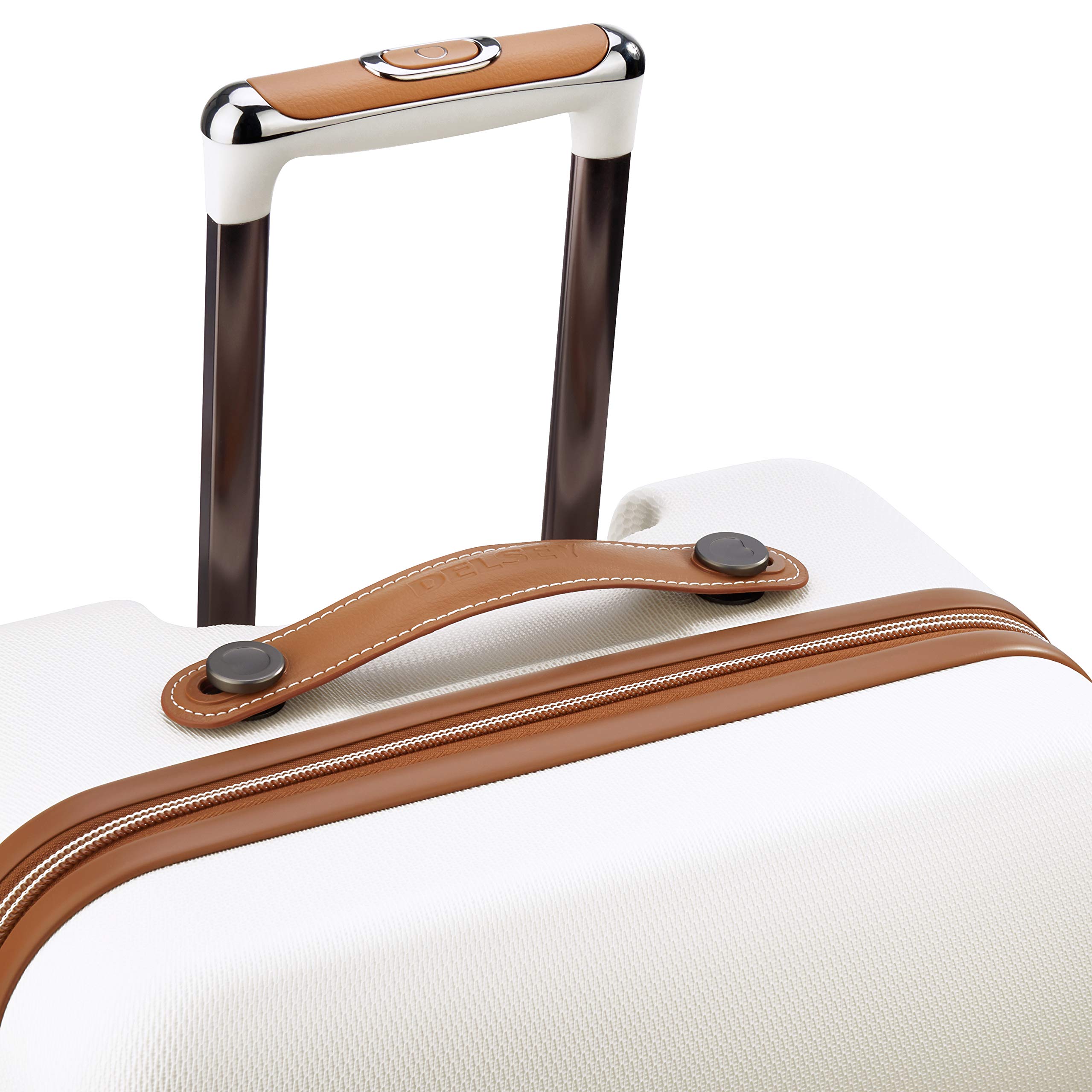 DELSEY Paris Chatelet Hardside Luggage with Spinner Wheels ( Champagne White , Checked-Large 28 Inch ) Champagne White Checked Large 28 Inch U3