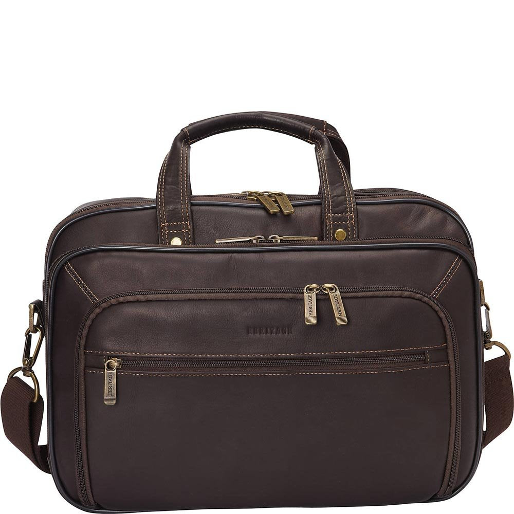 Heritage Colombian 15.6' Double Compartment Top Zip EZ-Scan Computer Portfolio U2