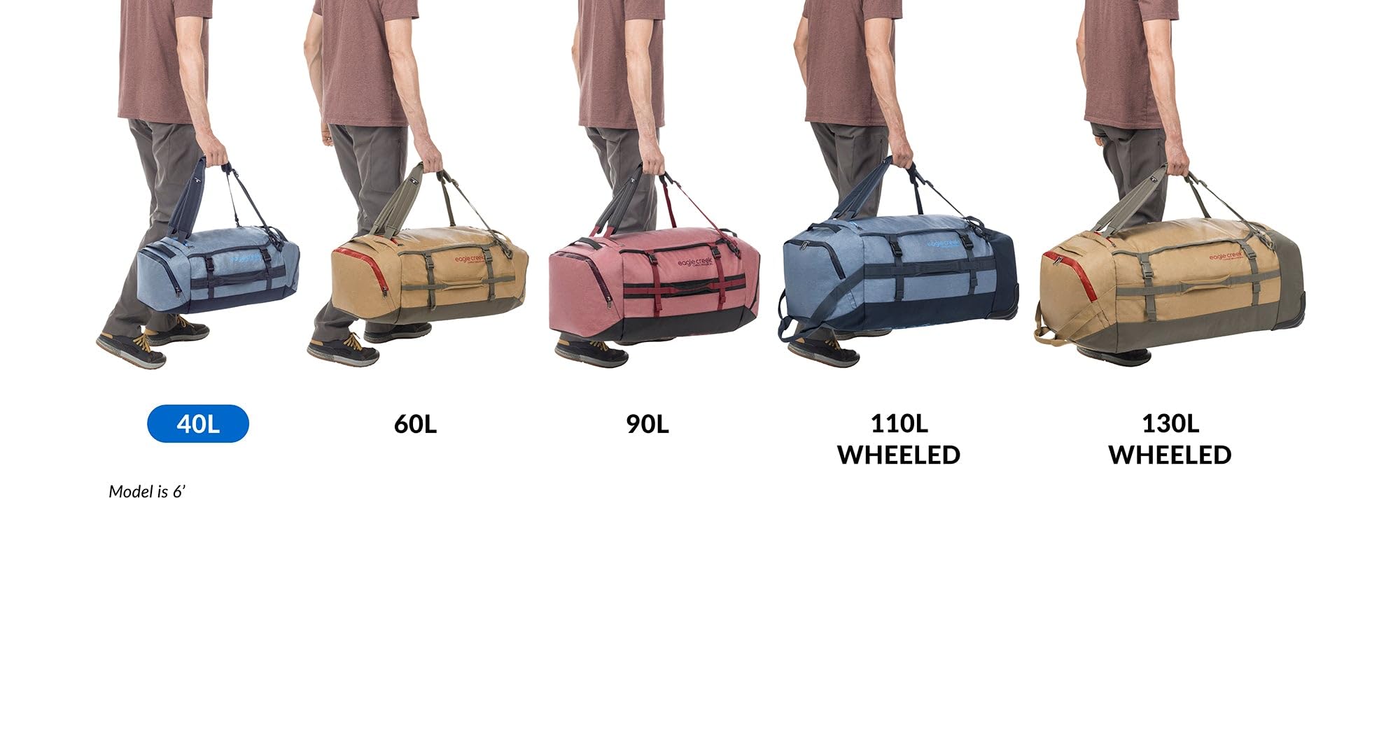 Eagle Creek Cargo Hauler for Travel with Made with Water-Repellent, Abrasion-Resistant TPU Fabric with Backpack Straps and U-Lid with Storm Flaps Charcoal 40 L U1