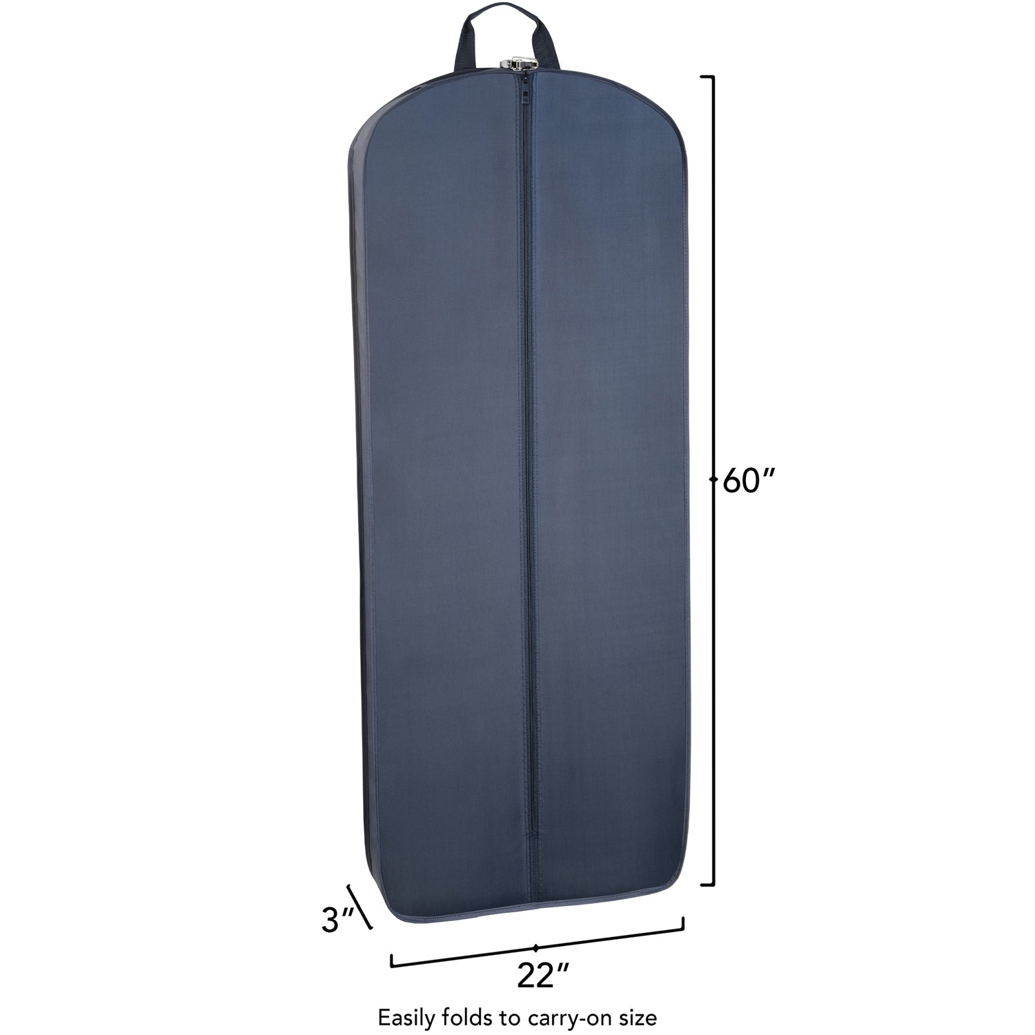 WallyBags 60 Premium Tri-Fold Travel Garment Bag with exterior pocket ( Navy , 60-inch ) Navy 60 Inch U1