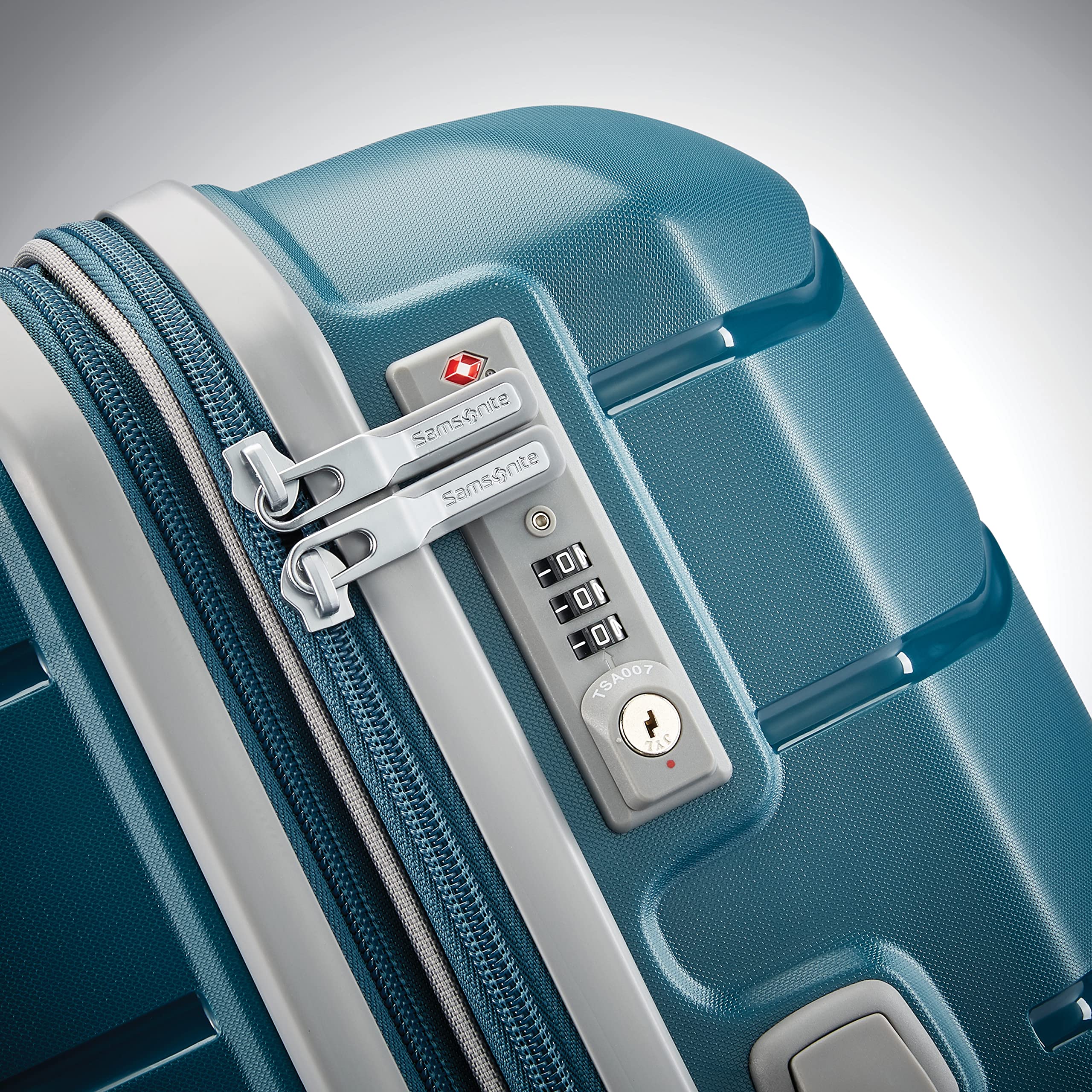 Samsonite Freeform Hardside Expandable with Double Spinner Wheels ( Dark Teal , Checked-Large Spinner ) Dark Teal Checked Large Spinner U10