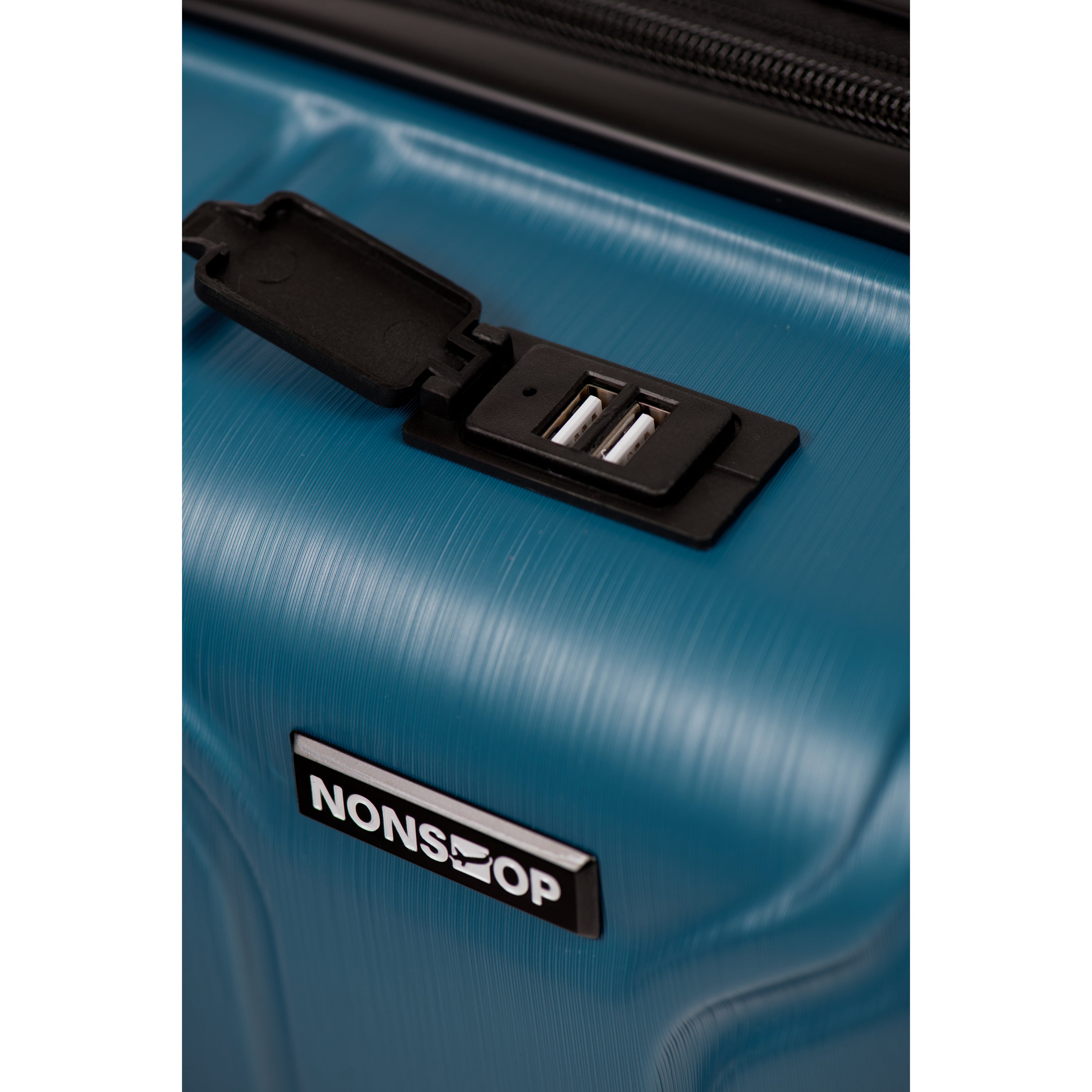 NONSTOP NEW YORK Luggage Expandable Spinner Wheels hard side shell Travel Suitcase Lightweight, TSA Lock, Double USB Port ( Teal , Checked-Large 28-Inch ) Teal Checked Large 28 Inch U8