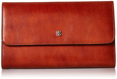 Bosca Womens Old Leather Framed Checkbook Clutch Wallet Amber One Size U3