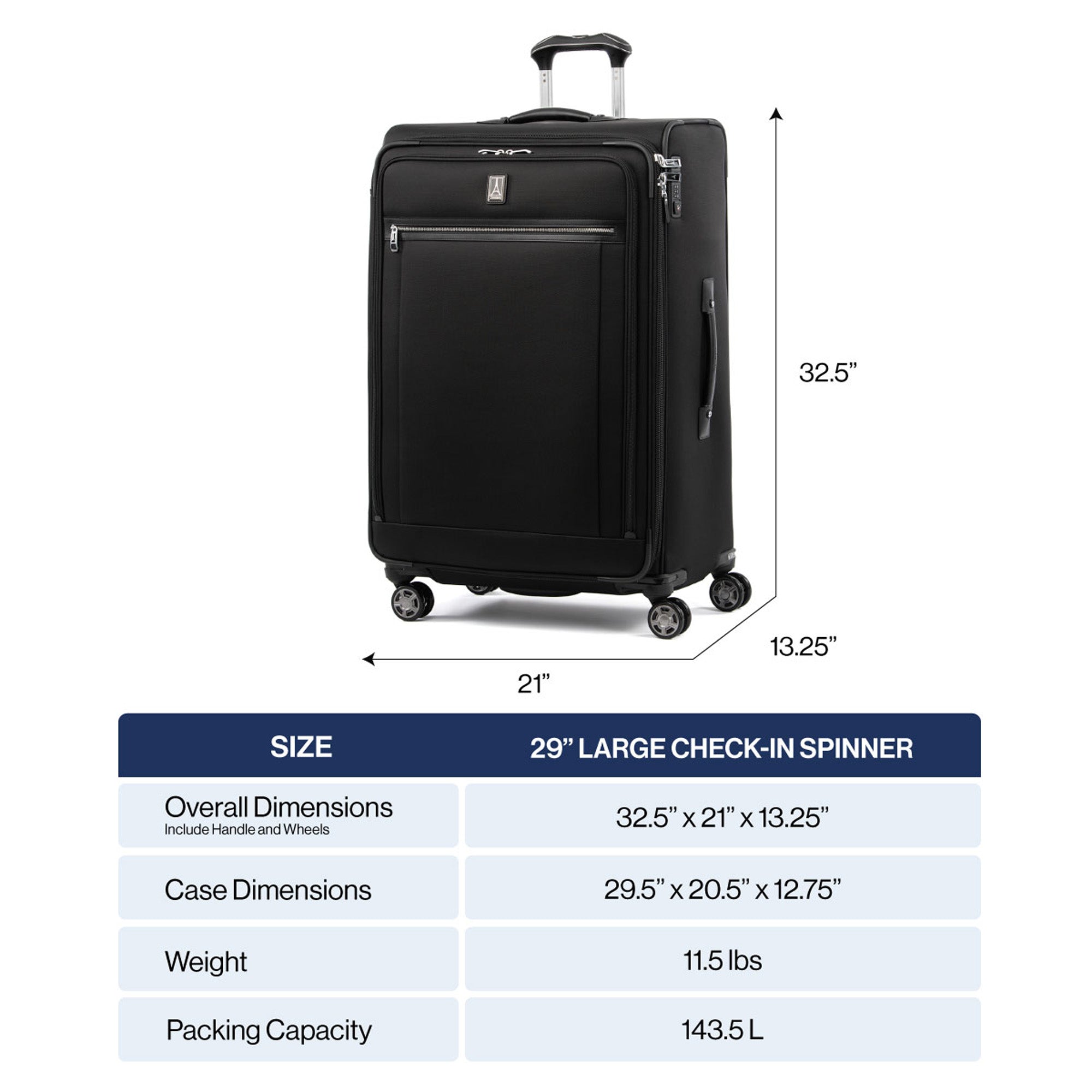 Travelpro Platinum Elite Softside Expandable Checked Luggage, 8 Wheel Spinner Large Suitcase, TSA Lock, Men and Women, Checked Large 29-Inch ( True Navy Blue , Checked-Large 29-Inch ) True Navy Blue Checked Large 29 Inch U15
