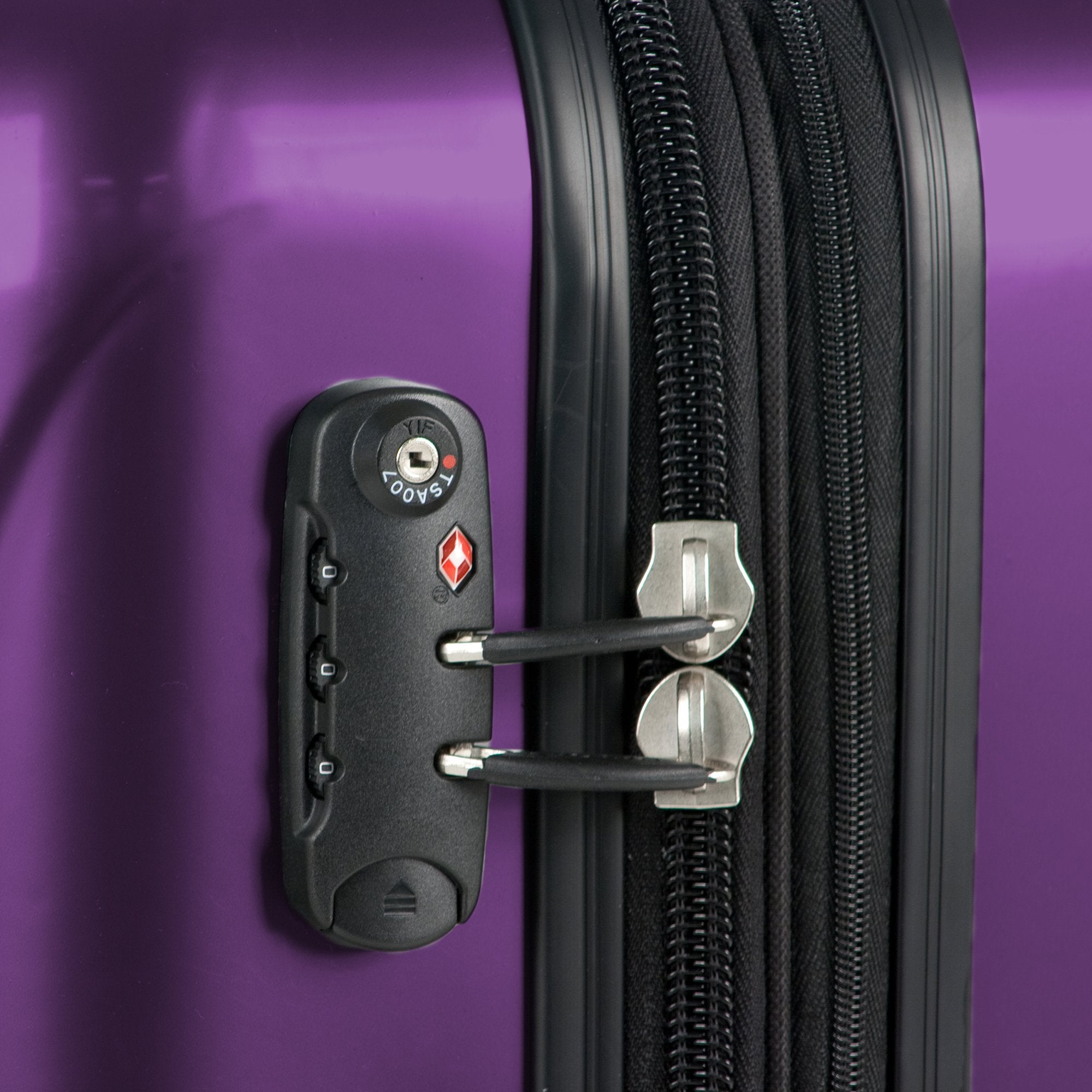 DELSEY Paris Helium Aero Hardside Expandable Luggage with Spinner Wheels ( Purple , Checked-Medium 24 Inch ) Purple Checked Medium 24 Inch U2