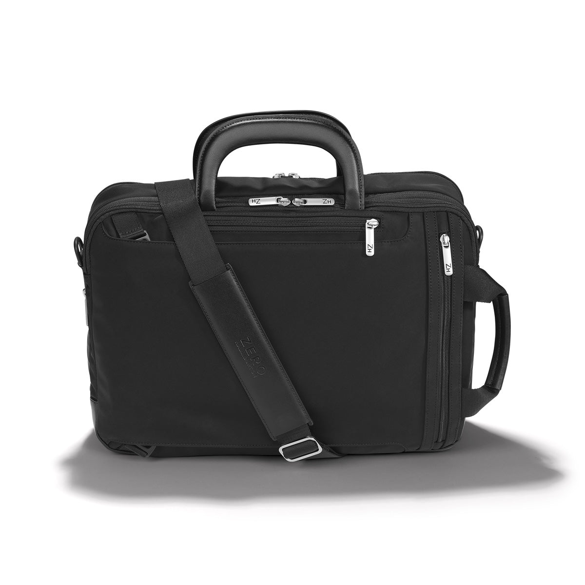 ZERO Halliburton The Journal Nylon Lightweight Briefcase Black Three Way Expandable Briefcase U2