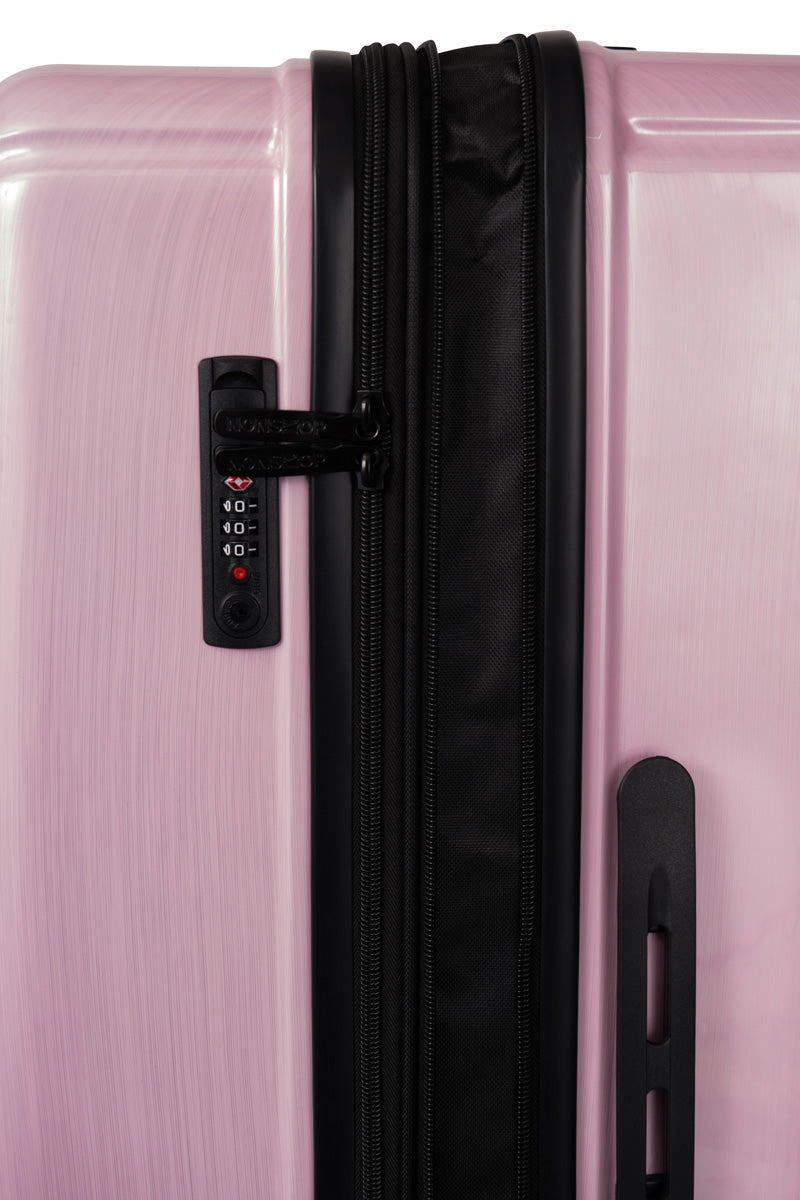 NONSTOP New York Elite Luggage Expandable Lightweight Spinner Wheels hard side shell Travel Suitcase Set, TSA Lock, Double USB Port, 3 packing cubes ( Blush Pink , 3-piece Set (20/24/28) ) Blush Pink 3 Piece Set 20 24 28 U6