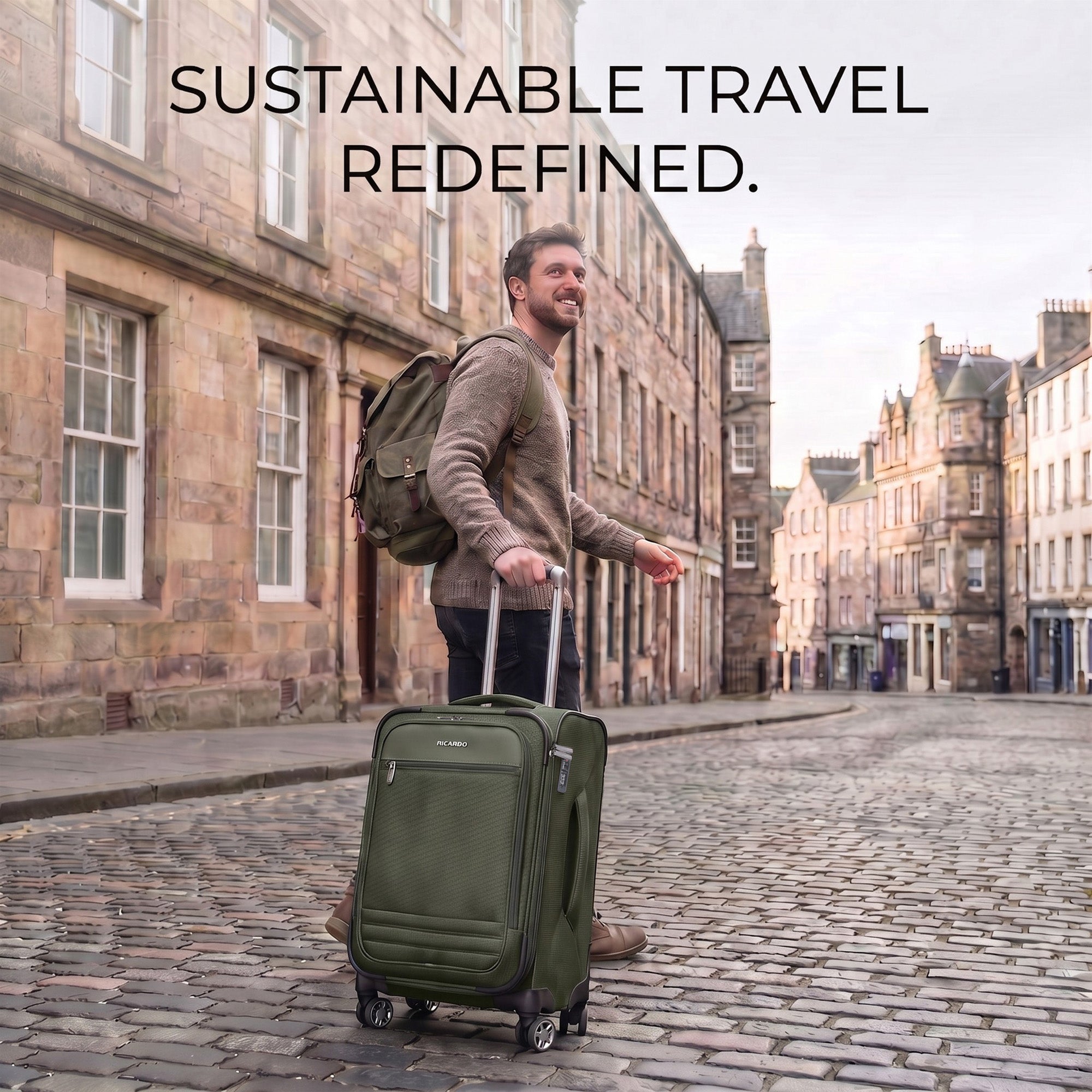 Ricardo Beverly Hills Ashbury Softside Luggage, Expandable Suitcase, Lightweight Sustainable rPET Travel Bag with TSA Lock & Dual Spinner Wheels, 24-inch Medium Check-in ( Pine , Check-In Medium 24-Inch ) Pine Check In Medium 24 Inch U1