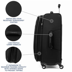 Travelpro Maxlite 5 Softside Expandable Luggage with 4 Spinner Wheels, Lightweight Suitcase, Men and Women ( Black , Checked-Medium 25-Inch ) Black Checked Medium 25 Inch U35