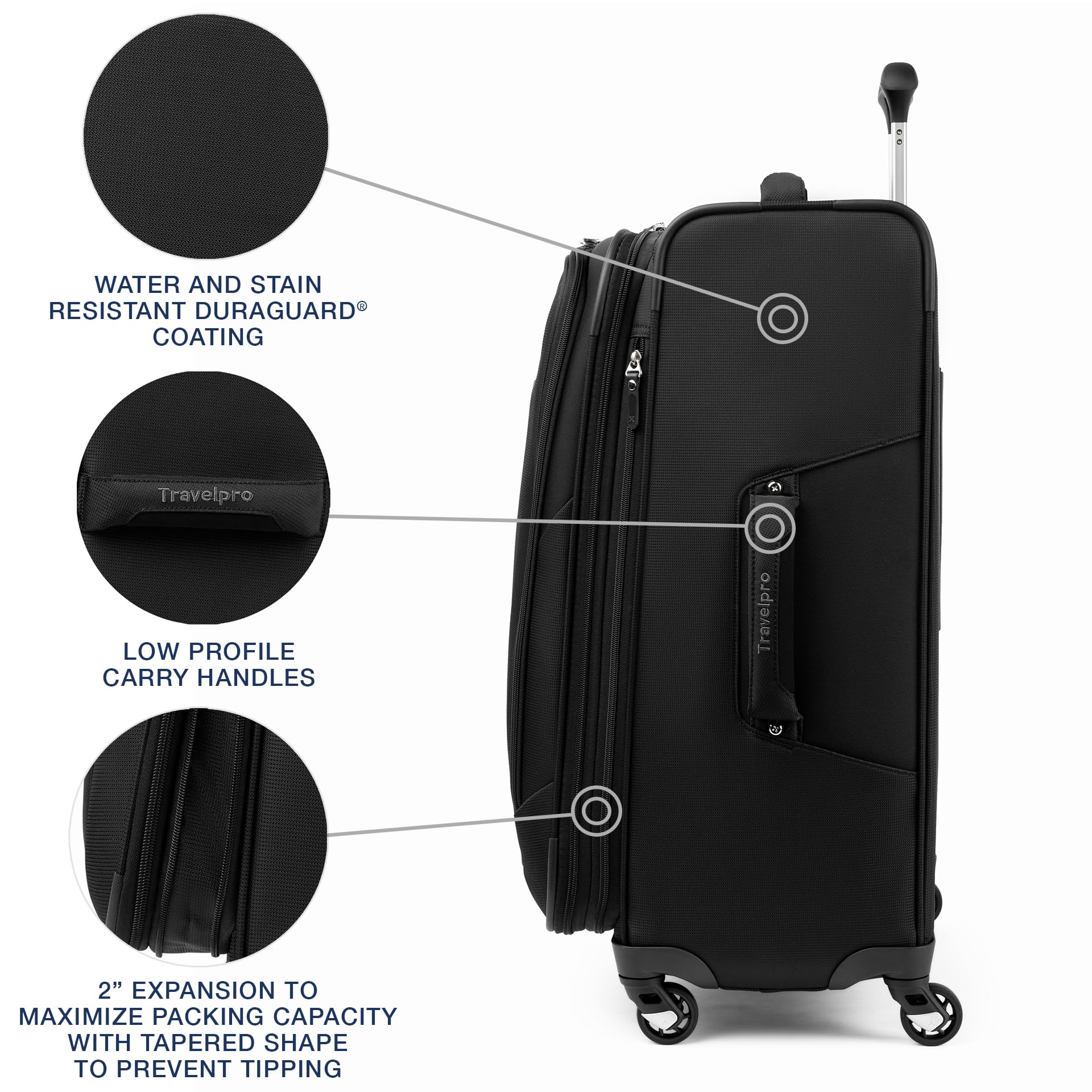 Travelpro Maxlite 5 Softside Expandable Luggage with 4 Spinner Wheels, Lightweight Suitcase, Men and Women ( Black , Checked-Medium 25-Inch ) Black Checked Medium 25 Inch U34