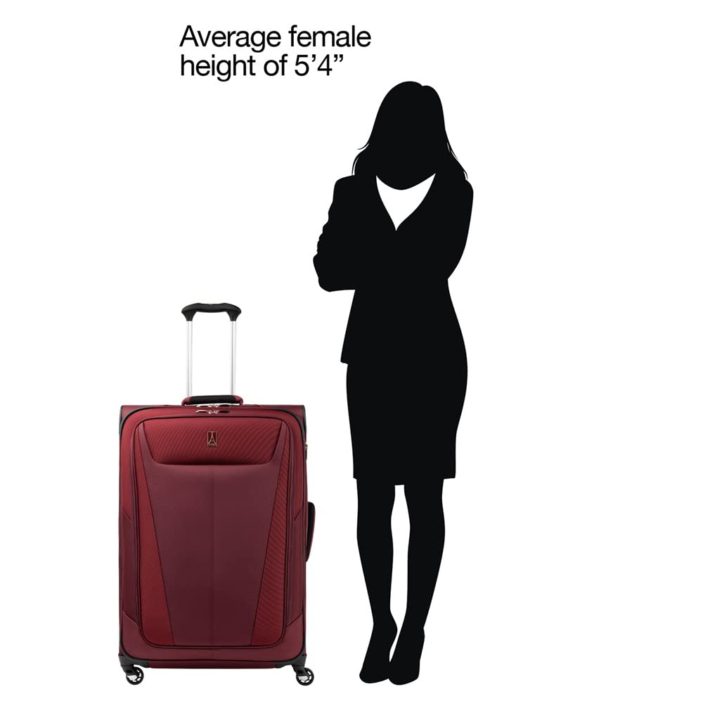 Travelpro Maxlite 5 Softside Expandable Luggage with 4 Spinner Wheels, Lightweight Suitcase, Men and Women ( Burgundy , Checked-Large 29-Inch ) Burgundy Checked Large 29 Inch U39
