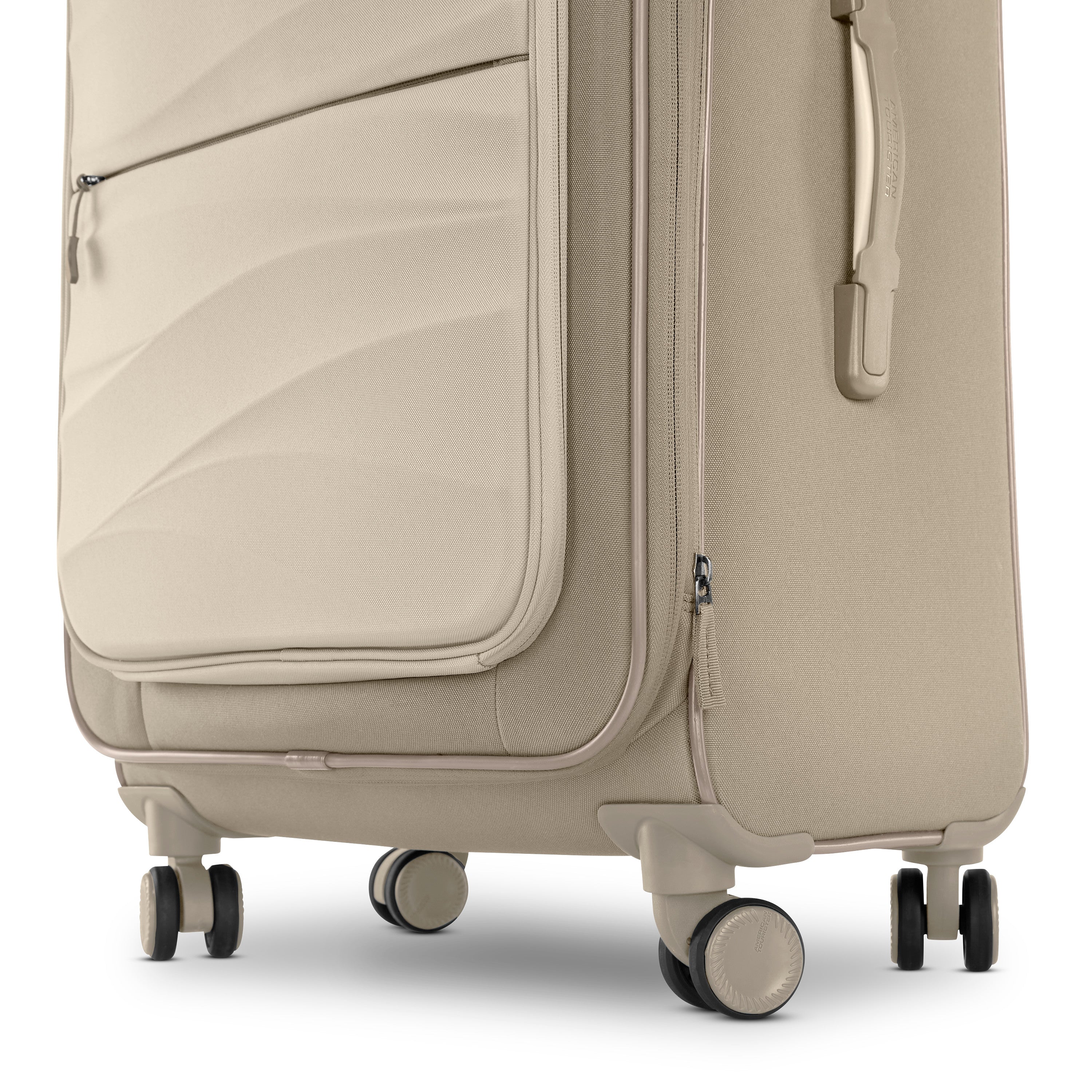 American Tourister Cascade Softside 4 Wheel Spinner, TSA Lock, Lightweight Suitcase, Men and Women ( Sandstone , 24-Inch Spinner ) Sandstone 24 Inch Spinner U3