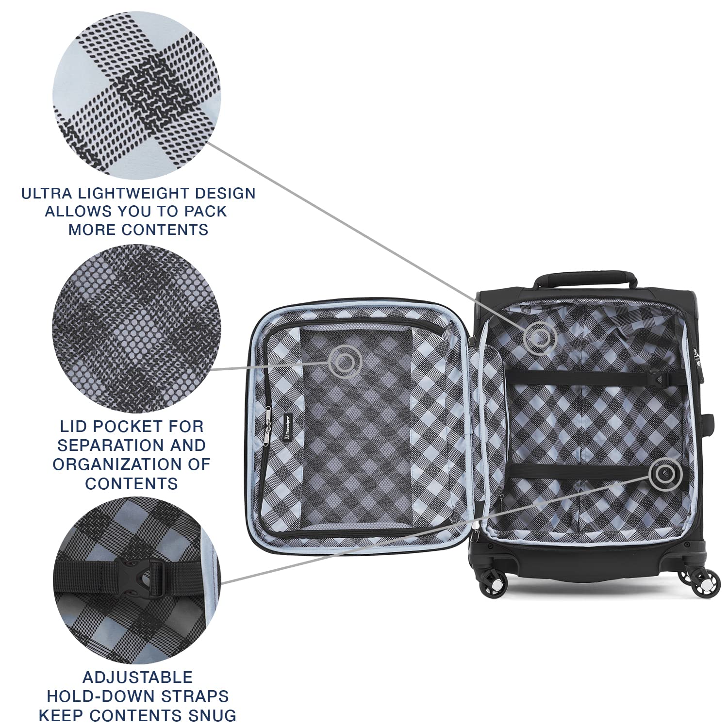 Travelpro Maxlite 5 Softside Expandable Luggage with 4 Spinner Wheels, Lightweight Suitcase, Men and Women Black Carry On 19 Inch U6