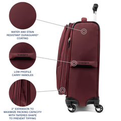 Travelpro Maxlite 5 Softside Expandable Luggage with 4 Spinner Wheels, Lightweight Suitcase, Men and Women ( Burgundy , Carry-on 21-Inch ) Burgundy Carry On 21 Inch U49