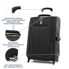 Travelpro Maxlite 5 Softside Expandable Upright 2 Wheel Luggage, Lightweight Suitcase, Men and Women ( Black , Carry-on 22-Inch ) Black Carry On 22 Inch U76