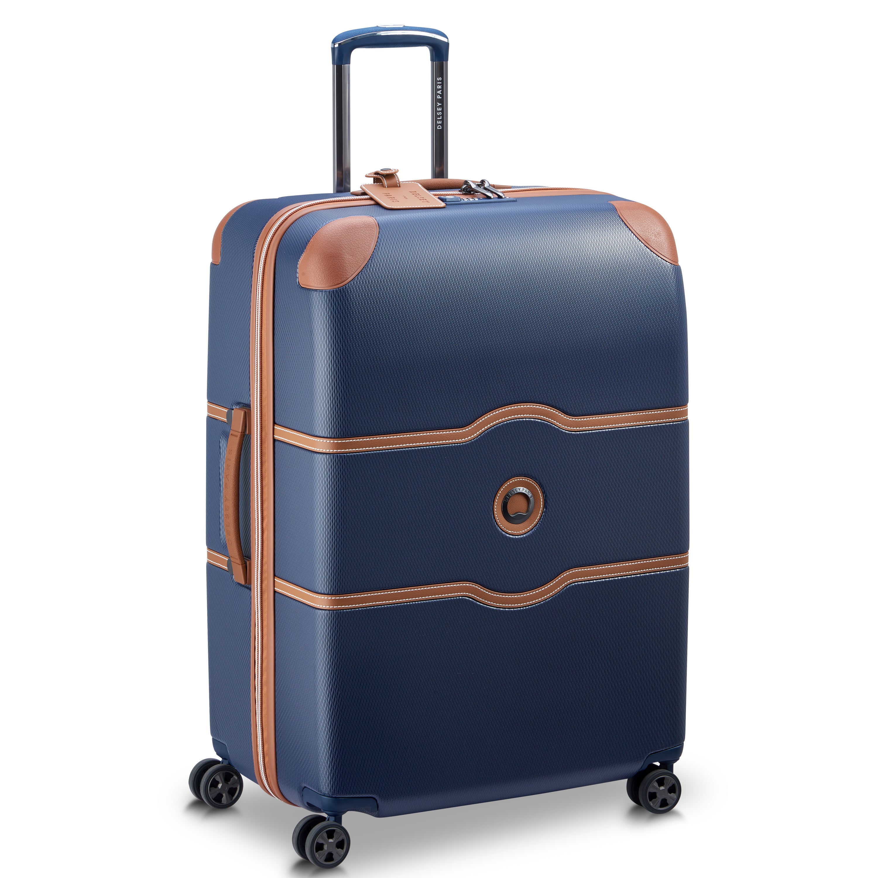 DELSEY Paris Chatelet Air 2.0 Hardside Luggage with Spinner Wheels ( Navy Blue , Checked-Large 28 Inch ) Navy Blue Checked Large 28 Inch U2