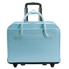 McKlein USA Willowbrook 15.6" Ladies' Leather Wheeled Laptop Briefcase ( Blue , One Size ) Blue One Size U2