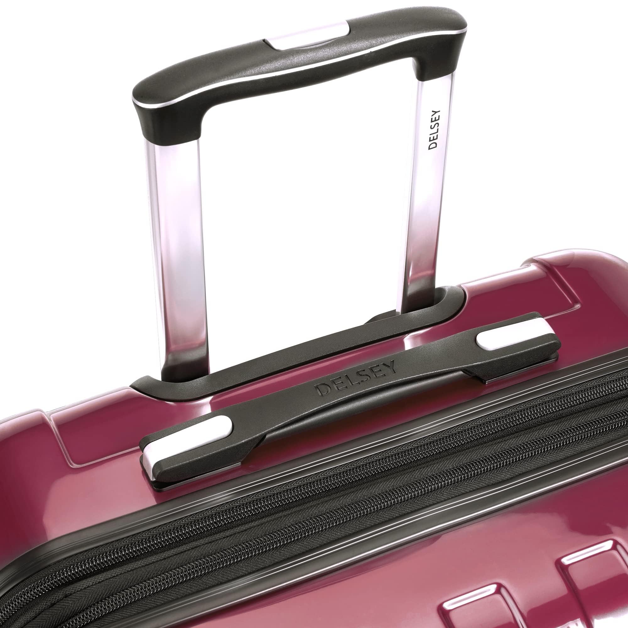 DELSEY Paris Helium Aero Hardside Expandable Luggage with Spinner Wheels ( Peony Pink , Carry-On 21 Inch ) Peony Pink Carry On 21 Inch U1