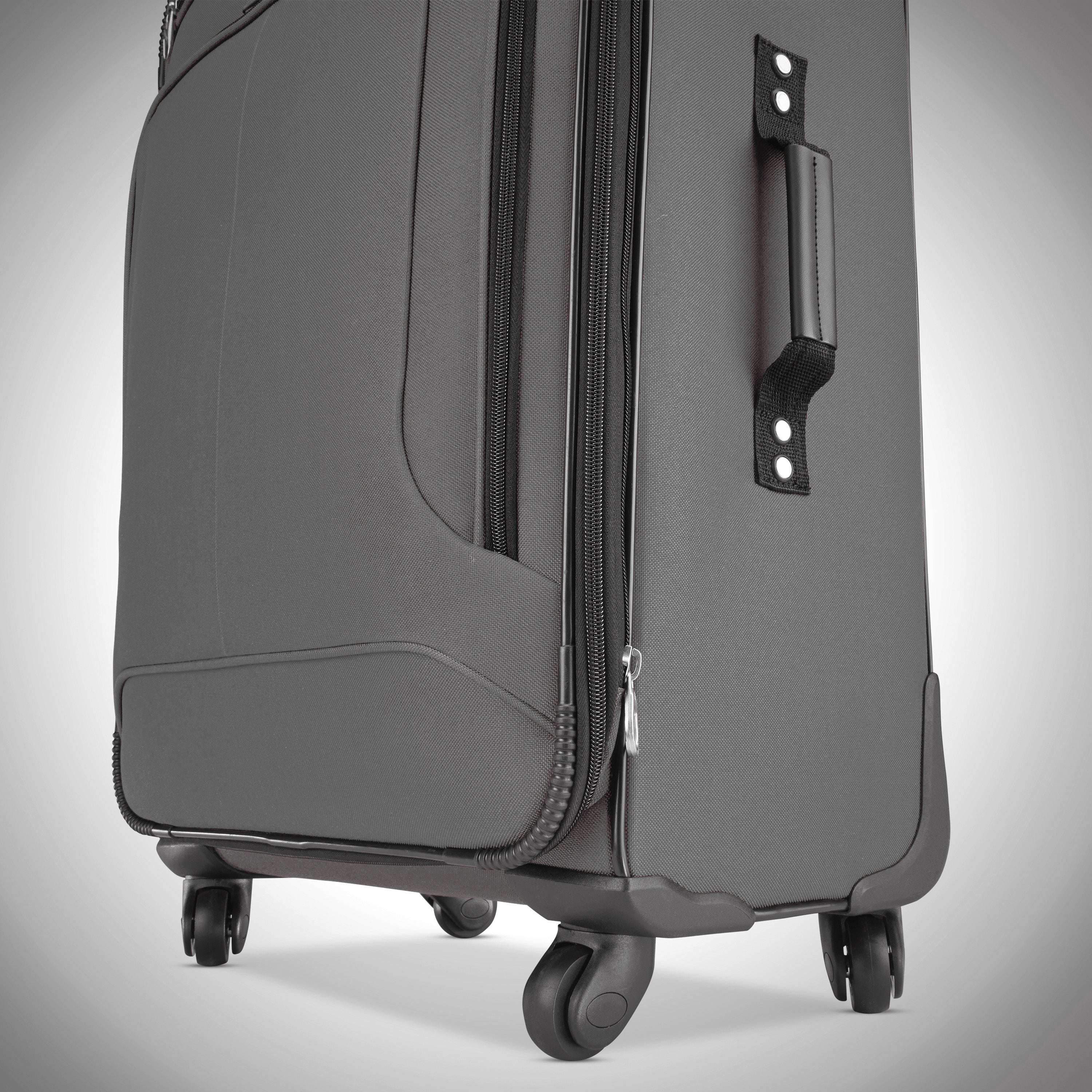 American Tourister Pop Max Softside Luggage with Spinner Wheels ( Charcoal , Carry-On 21-Inch ) Charcoal Carry On 21 Inch U2