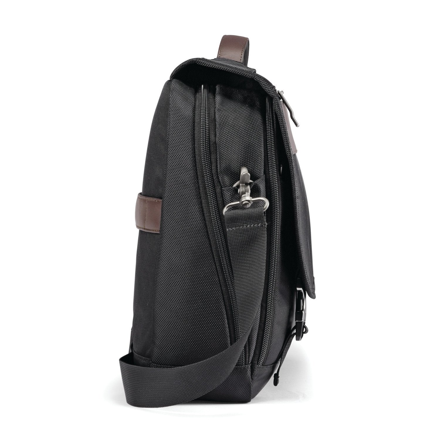 Samsonite Kombi Flapover Briefcase ( Black/Brown ) Black/Brown  U2