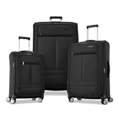 Samsonite Element 3-PC Soft-Sided 21/25/29 (Carry-On, Medium, Large Checked), Lightweight Expandable Luggage Set: 2 Front & Side Pocket, Four Spinner Wheels, Adjustable Handle, Durable ( Black , 3-Piece Set (21/25/29) ) Black 3 Piece Set 21 25 2 U1