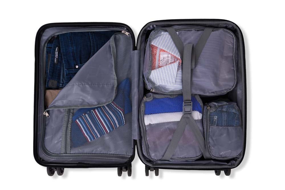 NONSTOP NEW YORK Luggage Expandable Spinner Wheels hard side shell Travel Suitcase Set 3 Piece Lightweight, TSA Lock, Double USB Port + 2 packing cubes Teal 3 Piece Set 20 24 28 U10