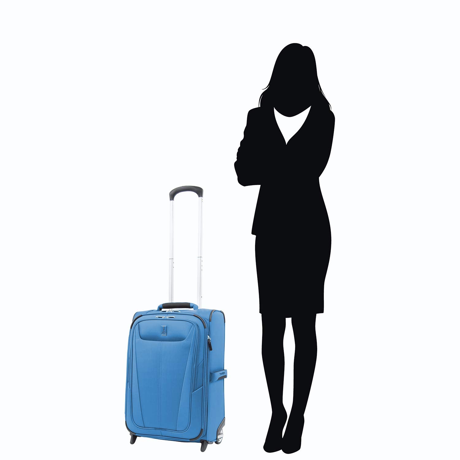 Travelpro Maxlite 5 Softside Expandable Upright 2 Wheel Luggage, Lightweight Suitcase, Men and Women Azure Blue Carry On 22 Inch U3