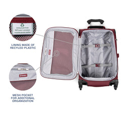 Travelpro Maxlite 5 Softside Expandable Luggage with 4 Spinner Wheels, Lightweight Suitcase, Men and Women Burgundy Carry On 21 Inch U20