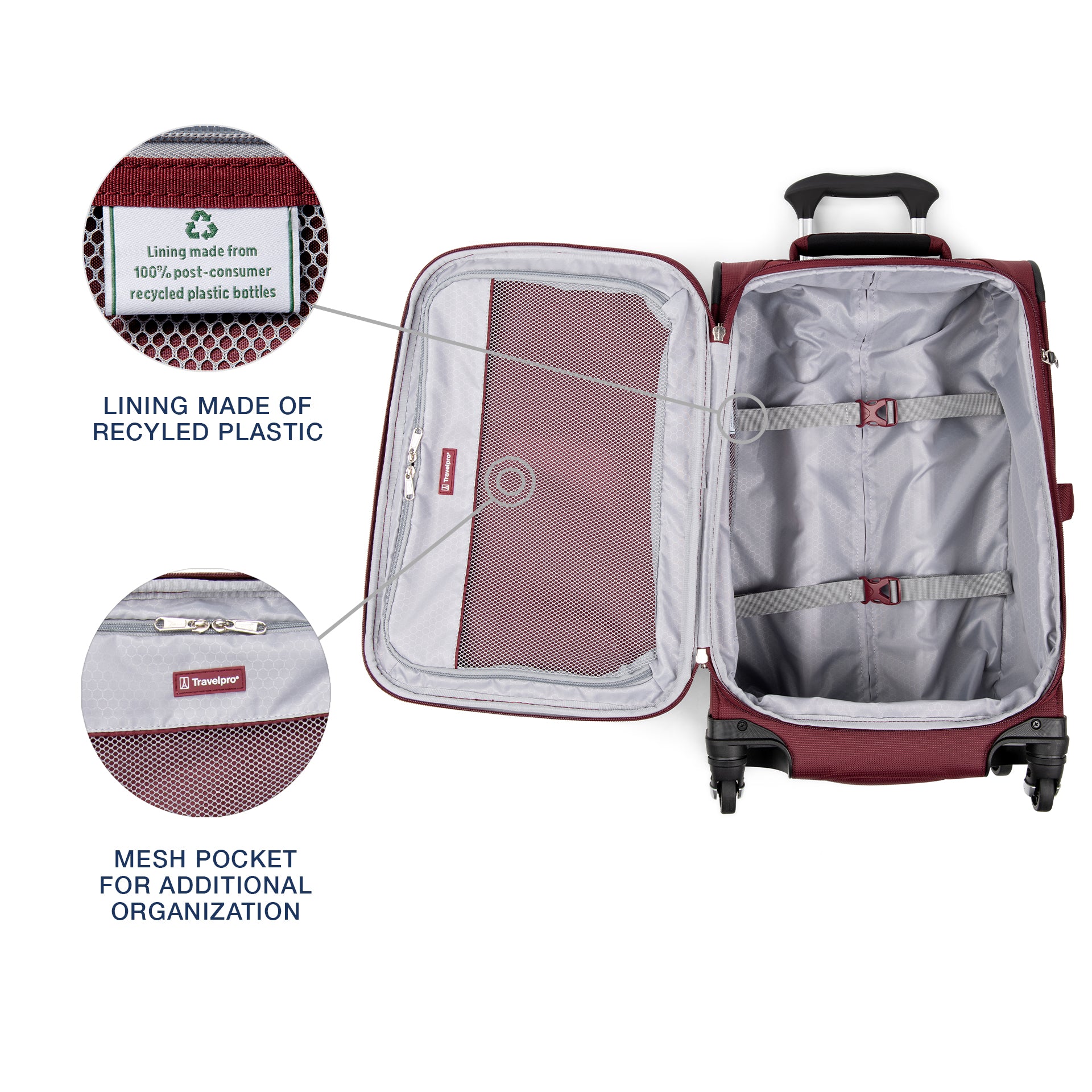 Travelpro Maxlite 5 Softside Expandable Luggage with 4 Spinner Wheels, Lightweight Suitcase, Men and Women ( Burgundy , Carry-on 21-Inch ) Burgundy Carry On 21 Inch U53