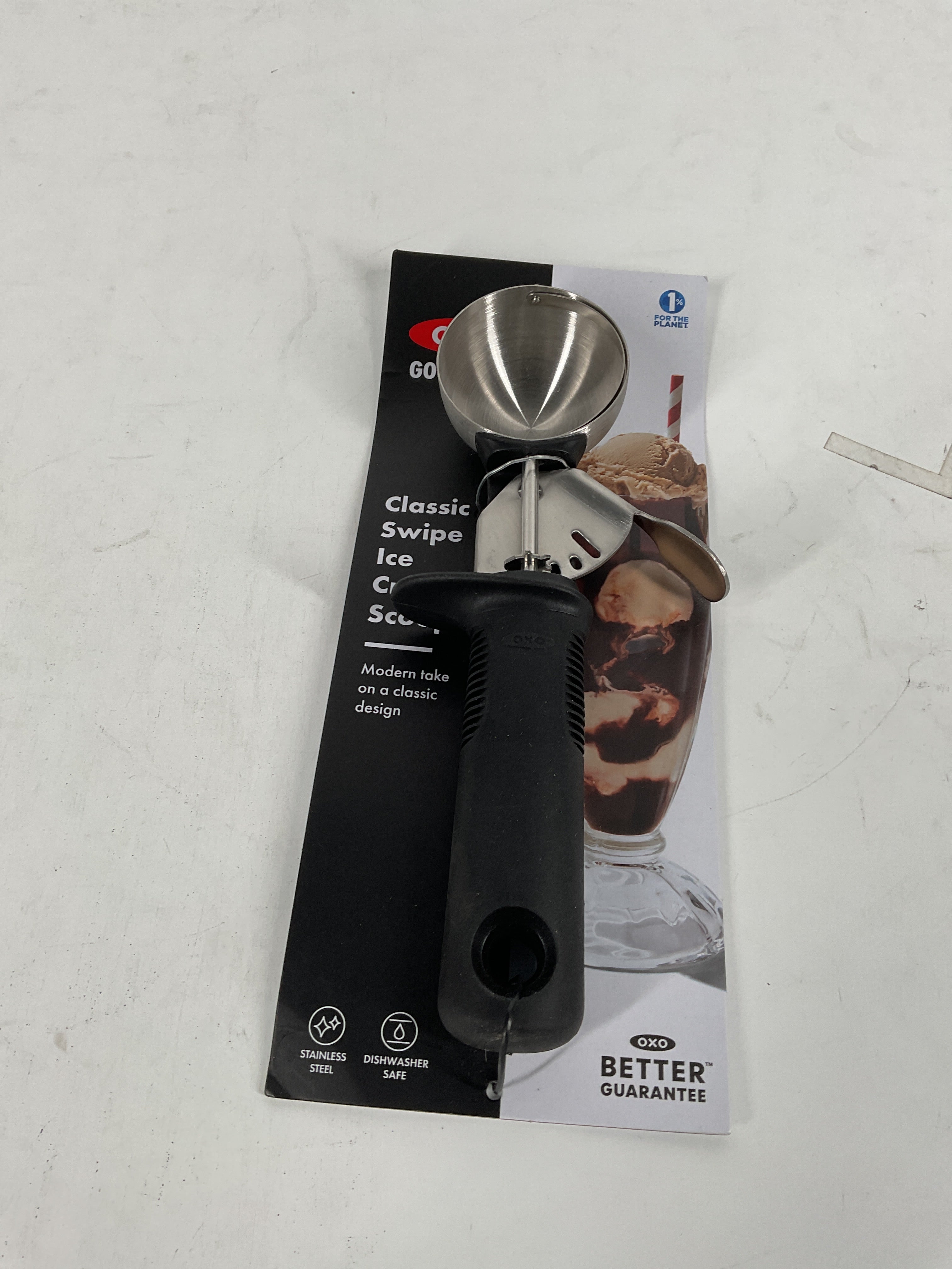 OXO Good Grips Classic Ice Cream Scoop,Black Black Measures 4.25" L x 1.35" W x 10.5" H U1