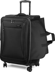 WallyBags Solutions 25 Expandable Spinner with Removable Garment Bag ( Black , One Size ) Black One Size U2