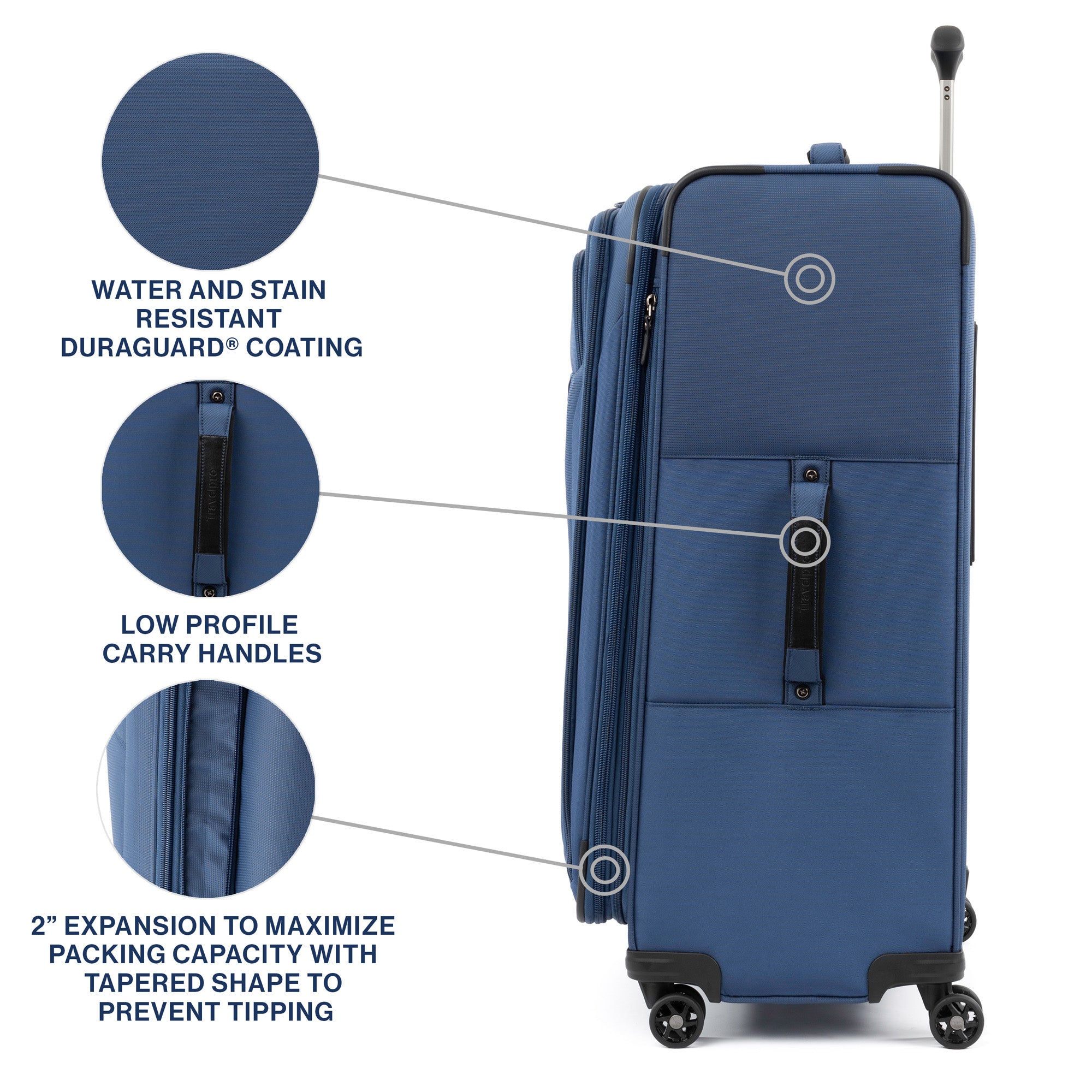 Travelpro Tourlite Softside 29" Expandable Luggage with 4 Spinner Wheels, Lightweight Suitcase, Checked Large ( Blue , Checked-Large 29-Inch ) Blue Checked Large 29 Inch U14