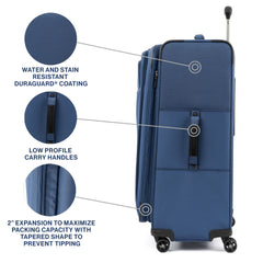 Travelpro Tourlite Softside 29" Expandable Luggage with 4 Spinner Wheels, Lightweight Suitcase, Checked Large ( Blue , Checked-Large 29-Inch ) Blue Checked Large 29 Inch U14