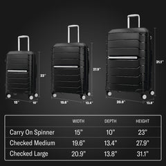 Samsonite Freeform Hardside Expandable with Double Spinner Wheels ( Black , Checked-Large Spinner ) Black Checked Large Spinner U36