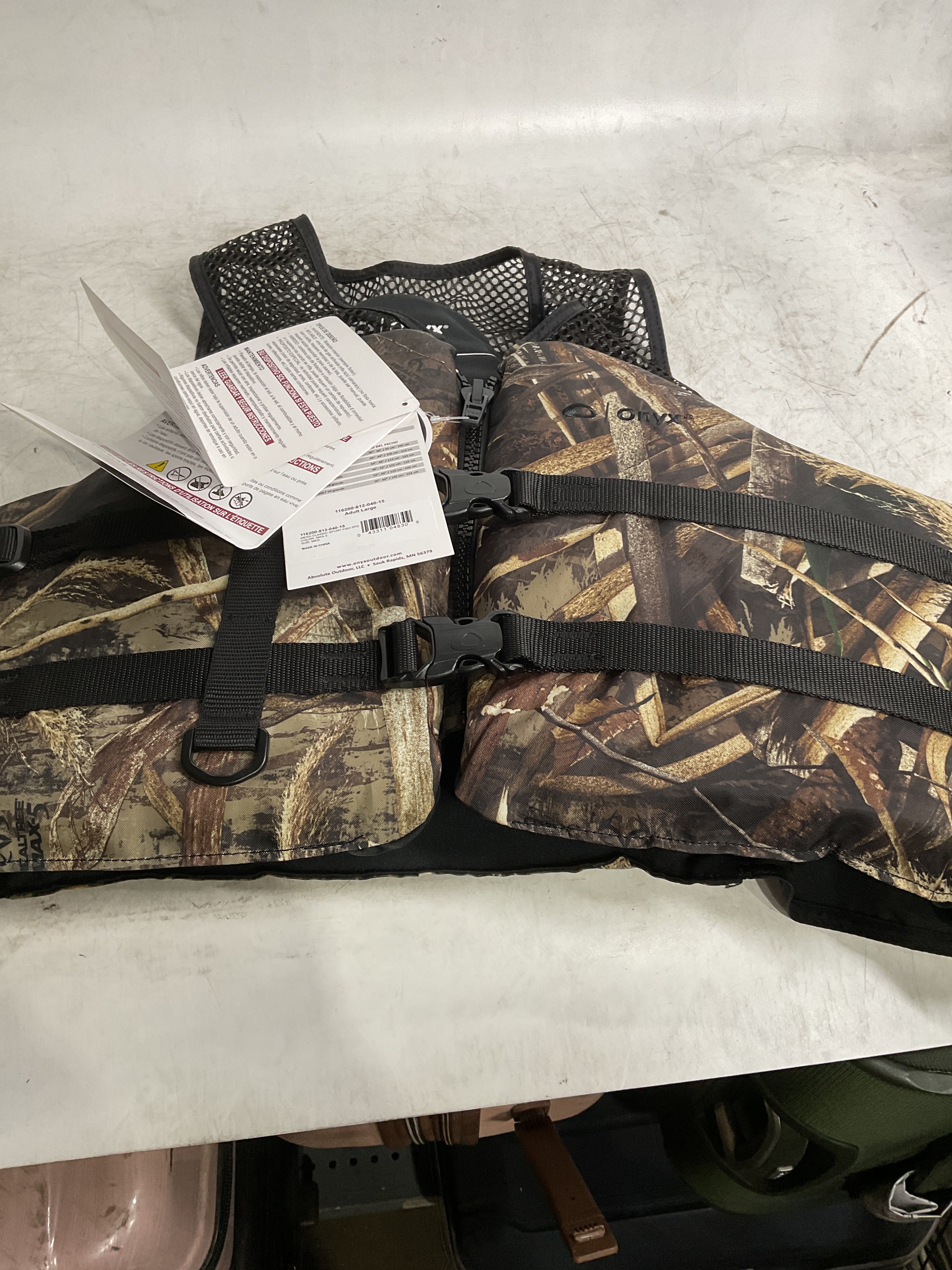 ONYX Mesh Classic Sport Life Jacket, Large, Realtree Max Realtree Max 5 Large U1