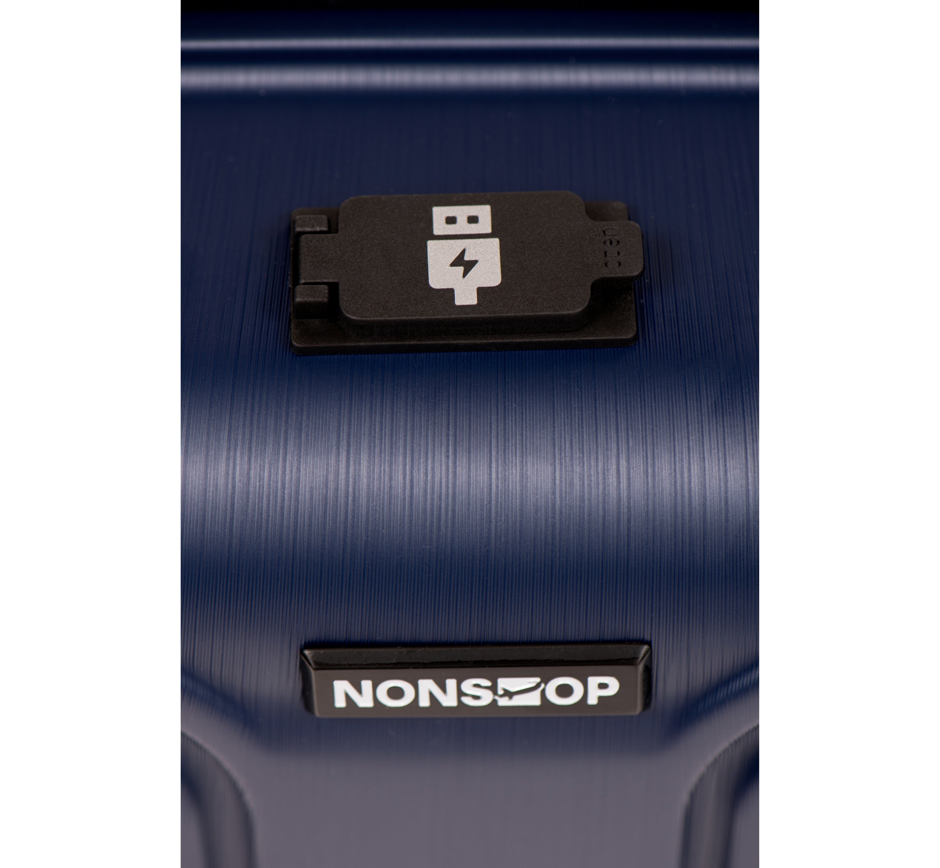 NONSTOP NEW YORK Luggage Expandable Spinner Wheels hard side shell Travel Suitcase Lightweight, TSA Lock, Double USB Port ( Navy , Checked-Medium 24-Inch ) Navy Checked Medium 24 Inch U8