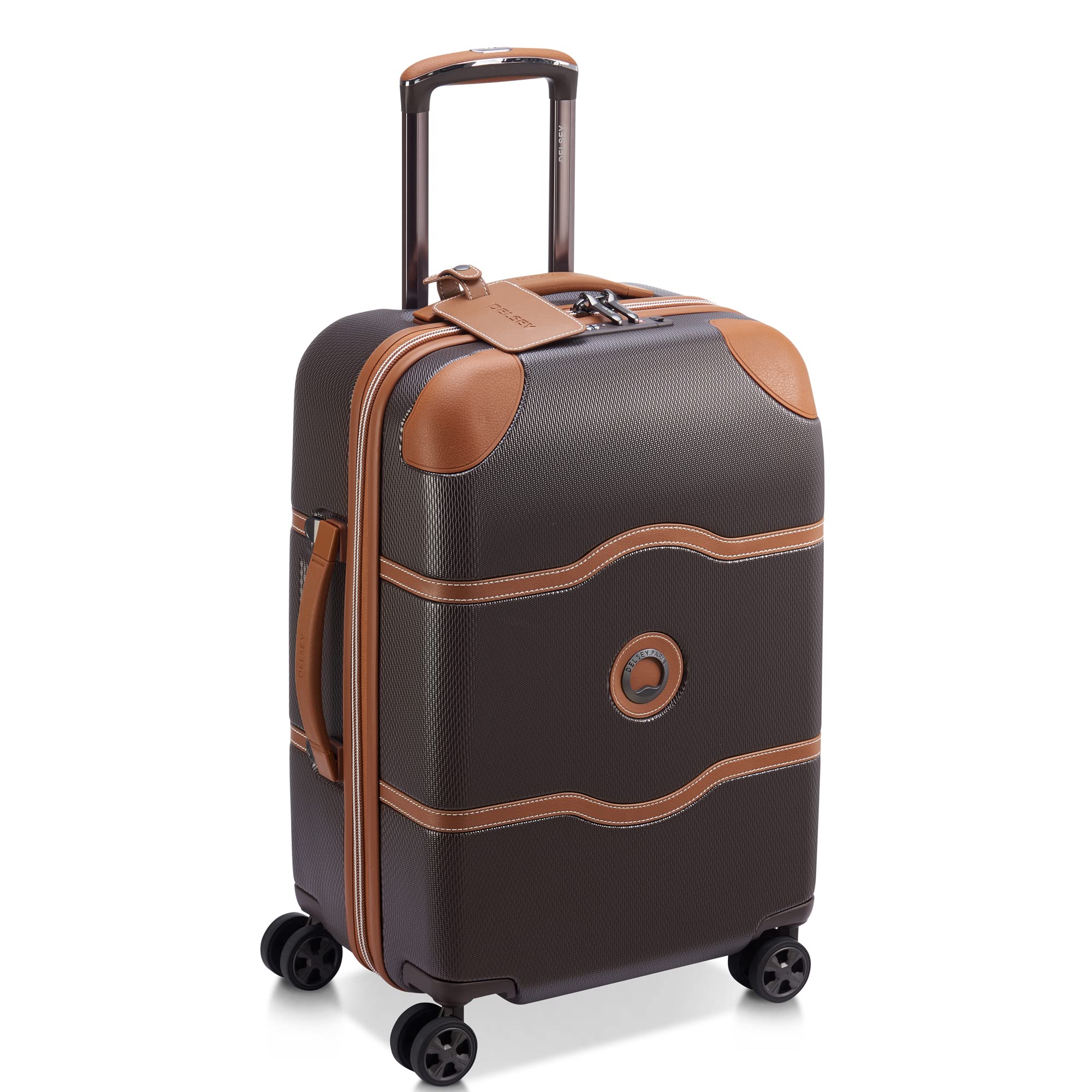 DELSEY Paris Chatelet Air 2.0 Hardside Luggage with Spinner Wheels Chocolate Brown Carry On 21 Inch U1
