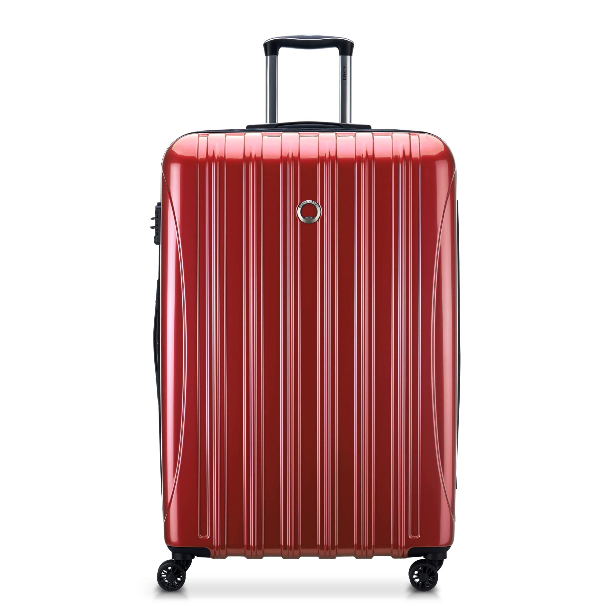 DELSEY Paris Helium Aero Hardside Expandable Luggage with Spinner Wheels ( Brick Red , Checked-Large 29 Inch ) Brick Red Checked Large 29 Inch U5