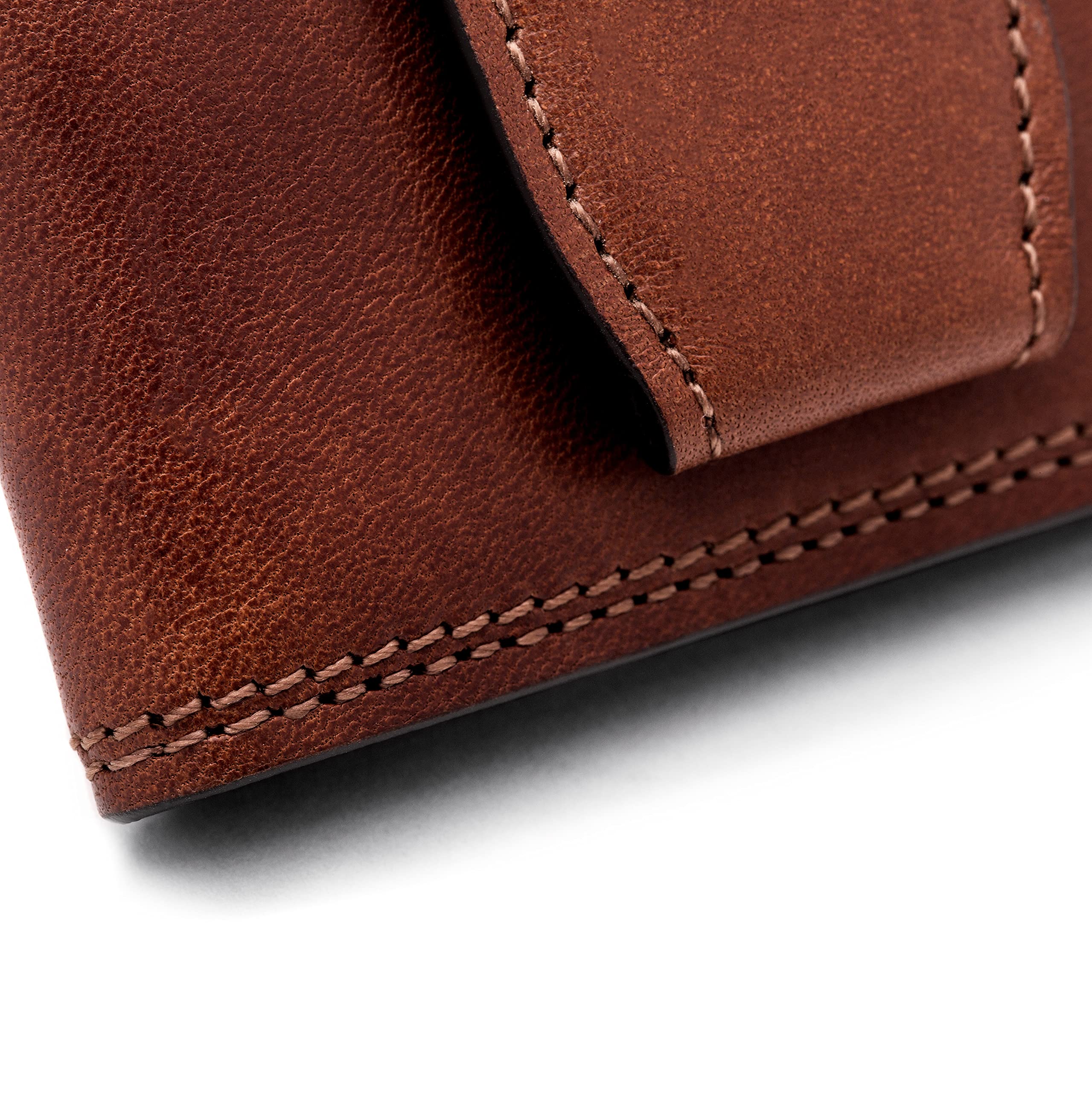 Bosca Men's Wallet, Dolce Leather Front Pocket Bifold Wallet with Magnetic Clip ( Dark Brown , One Size ) Dark Brown One Size U3