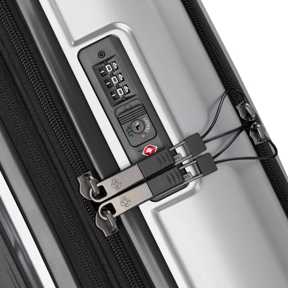 Samsonite Octiv Hardside Spinner ( Aluminum Silver , Front Pocket Carry-On 21 inch ) Aluminum Silver Front Pocket Carry On 21 Inch U8