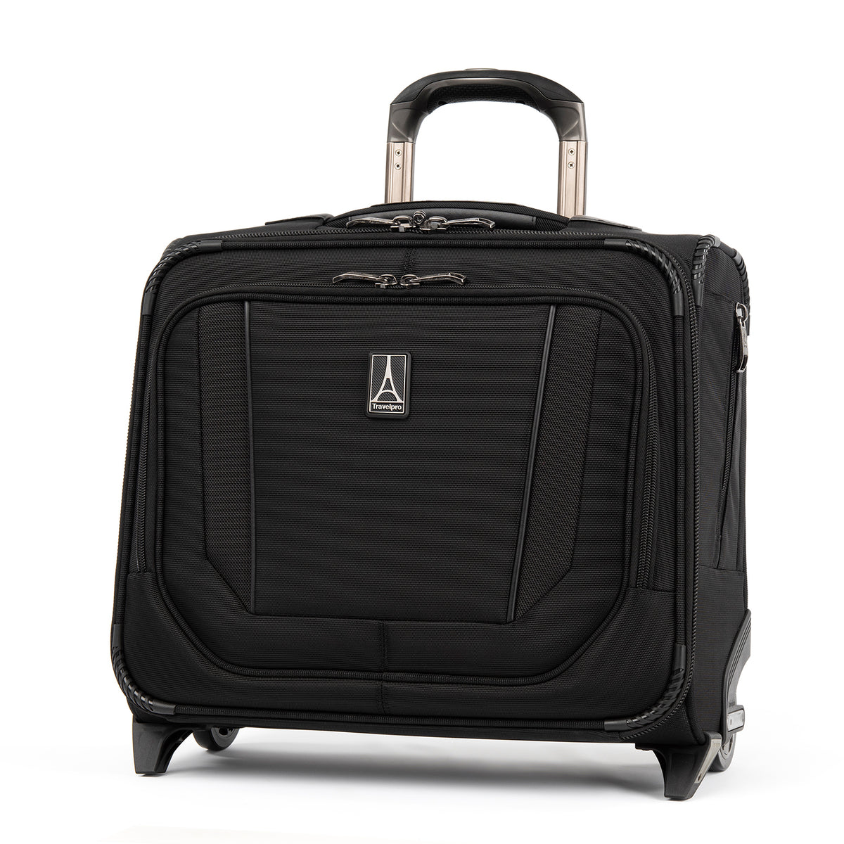 Travelpro Crew Versapack Carry-on 2 Wheel Upright Rolling Tote, 14-Inch Laptop or Tablet Pocket, Men and Women, Jet Black, 16.5-Inch U1