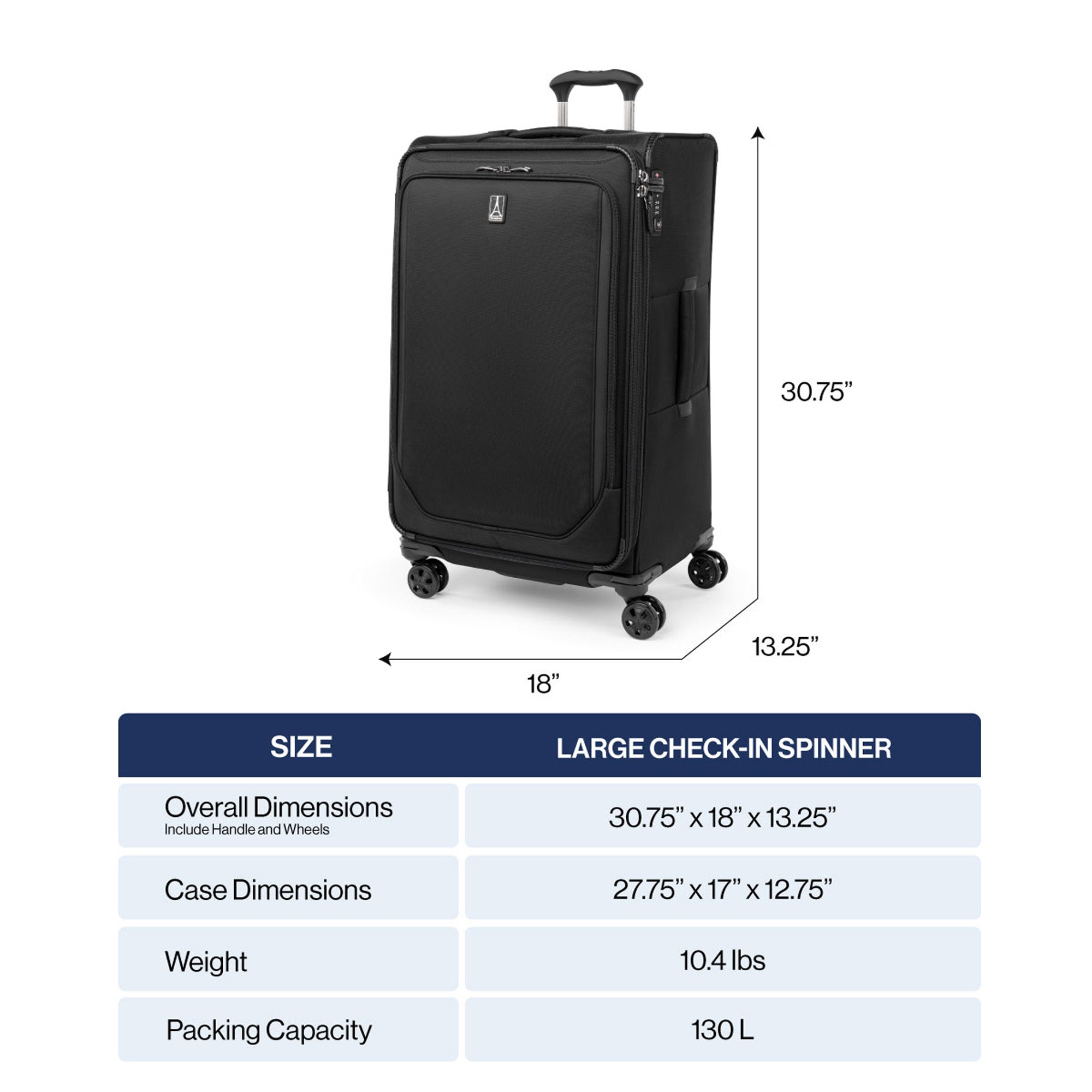 Travelpro Crew Classic Lightweight Softside Expandable Luggage, 2 Wheel Upright Rollaboard Suitcase, Men and Women ( Titanium Grey , Checked Large 29-Inch ) Titanium Grey Checked Large 29 Inch U4