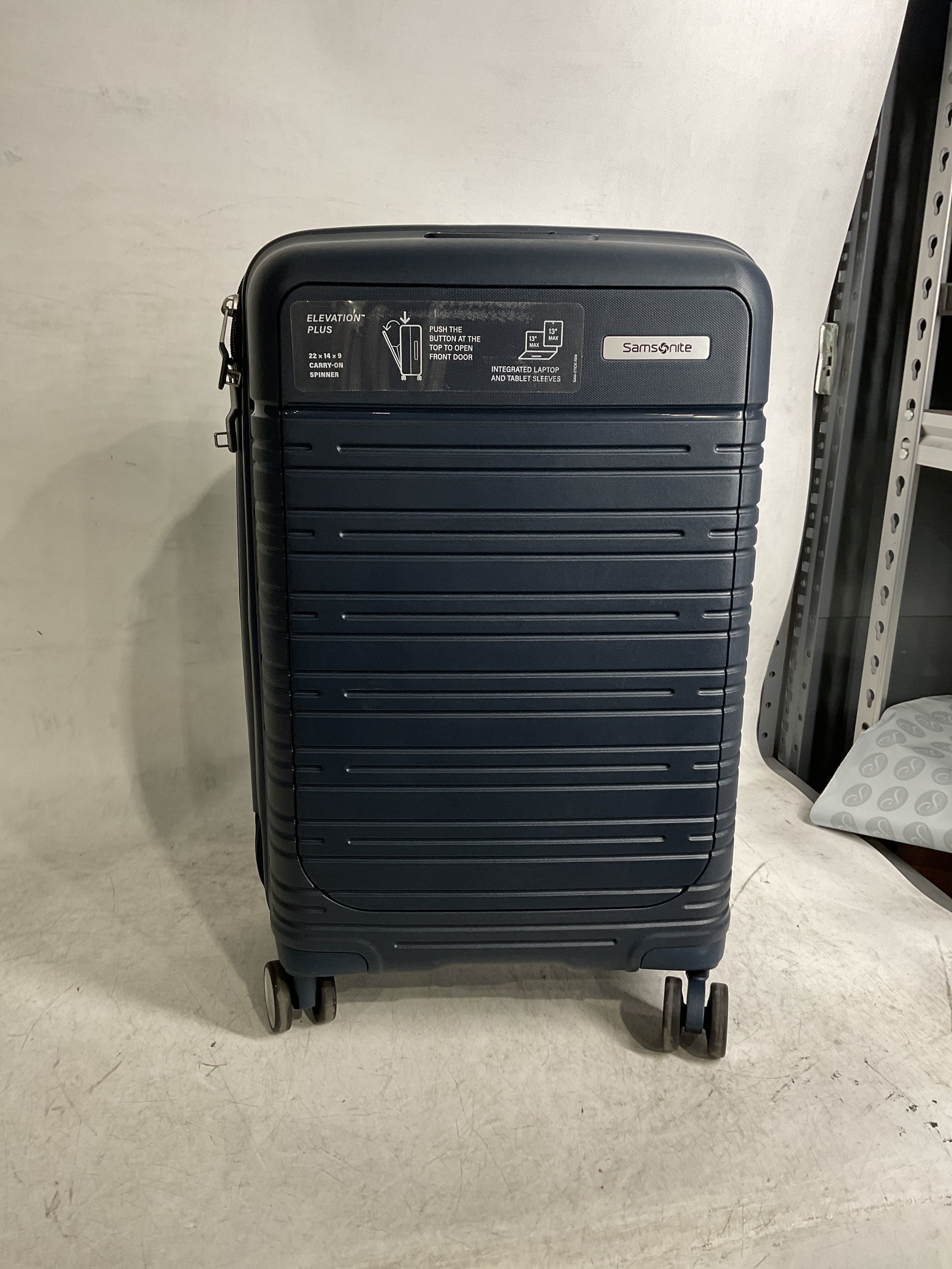 Samsonite Elevation Plus - Carry-On Hardside Luggage with QuickEntry™ Front Compartment - Scratch Resistant Polypropylene Shell, AirTag Holder, TSA Lock, Airline Approved - Midnight Blue Midnight Blue Carry-On PRO U1