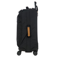 Bric's X-Travel 21 Carry-On Spinner Luxury Softside Luggage with 360 Wheels, Recycled Water-Resistant Fabric, Interior Pockets, and Leather Details ( Black , One Size ) Black One Size U2