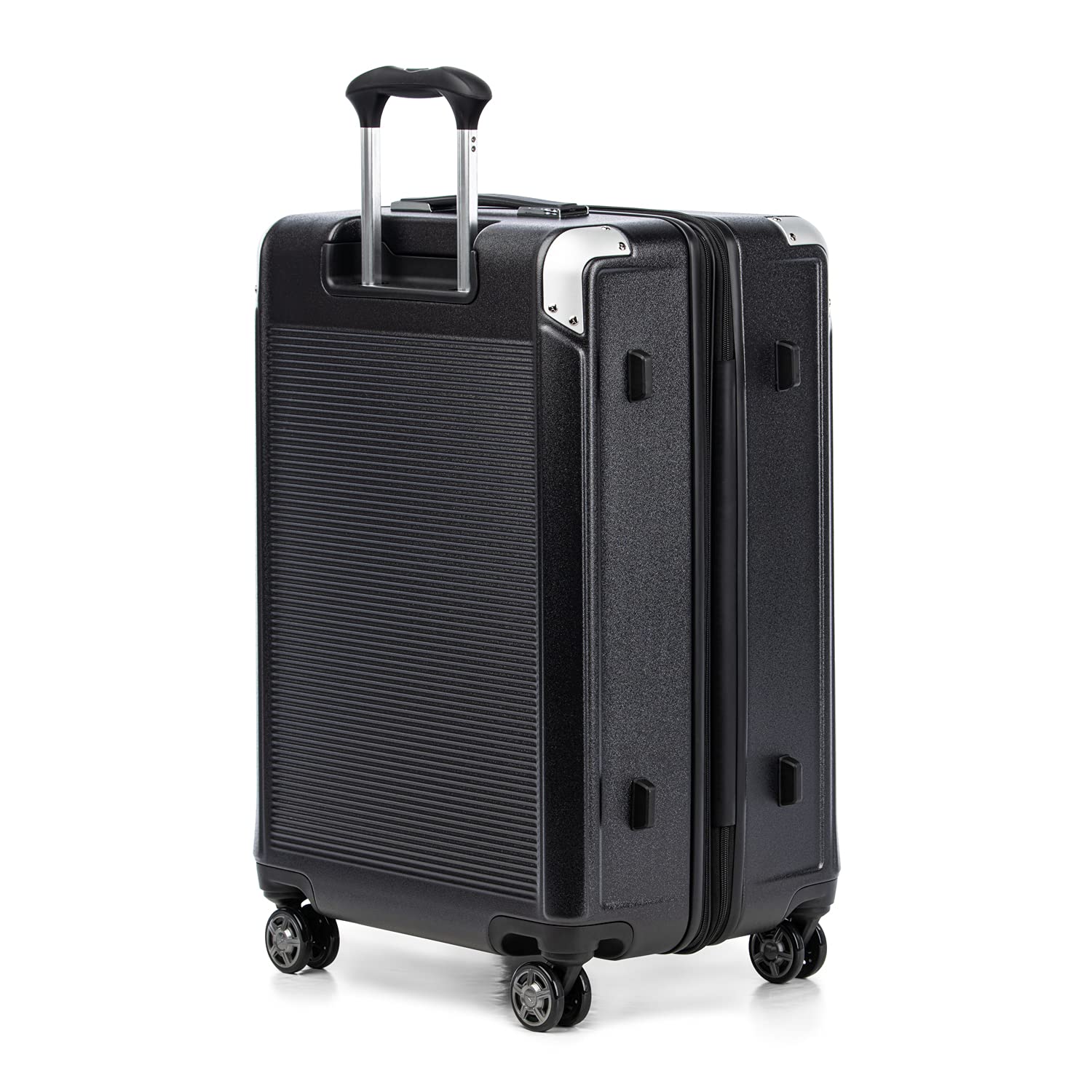 Travelpro Platinum Elite Hardside Expandable Spinner Wheel Luggage TSA Lock Hard Shell Polycarbonate Suitcase ( Shadow Black , Checked- Medium 25-Inch ) Shadow Black Checked Medium 25 Inch U2