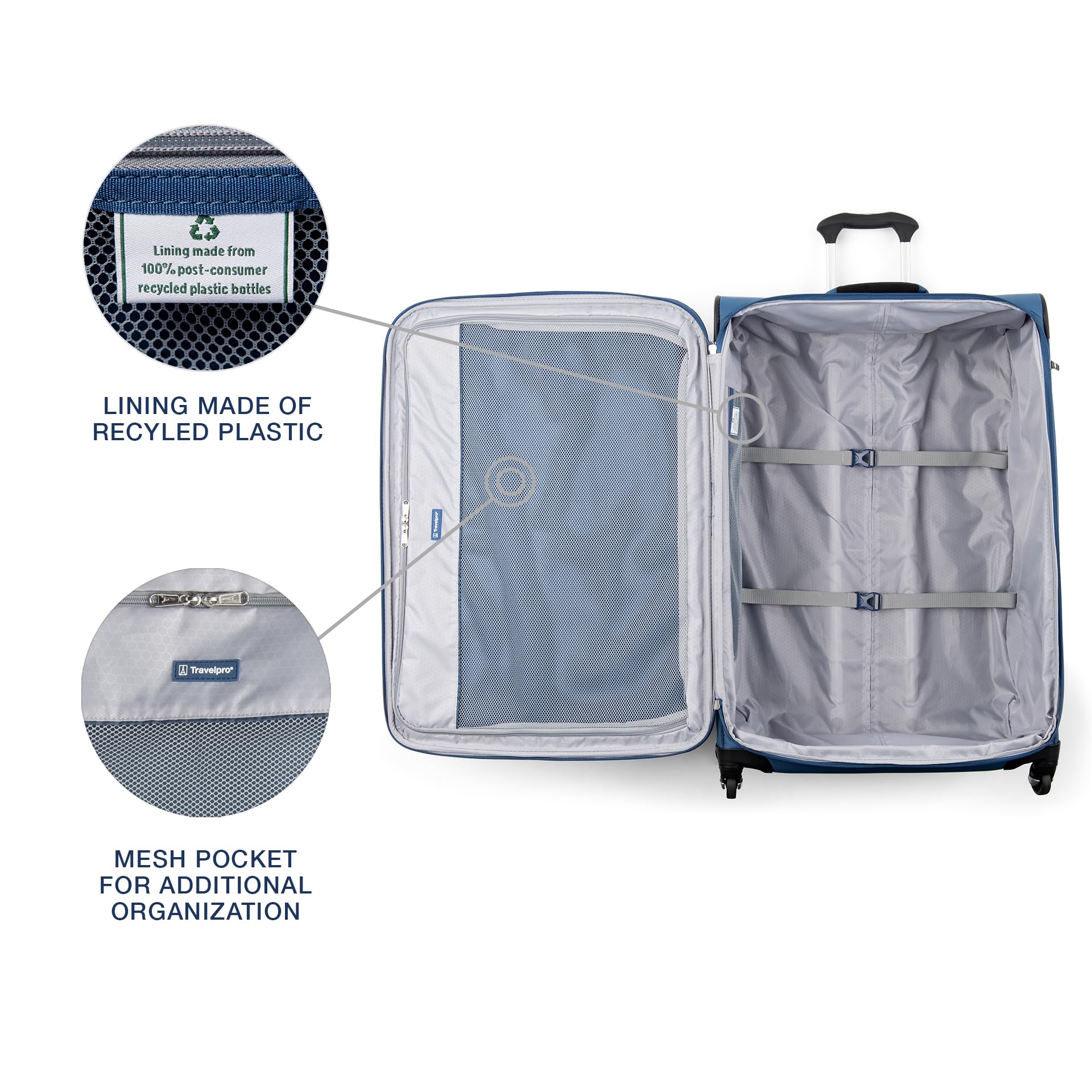 Travelpro Maxlite 5 Softside Expandable Luggage with 4 Spinner Wheels, Lightweight Suitcase, Men and Women ( Ensign Blue , Checked-Large 29-Inch ) Ensign Blue Checked Large 29 Inch U11