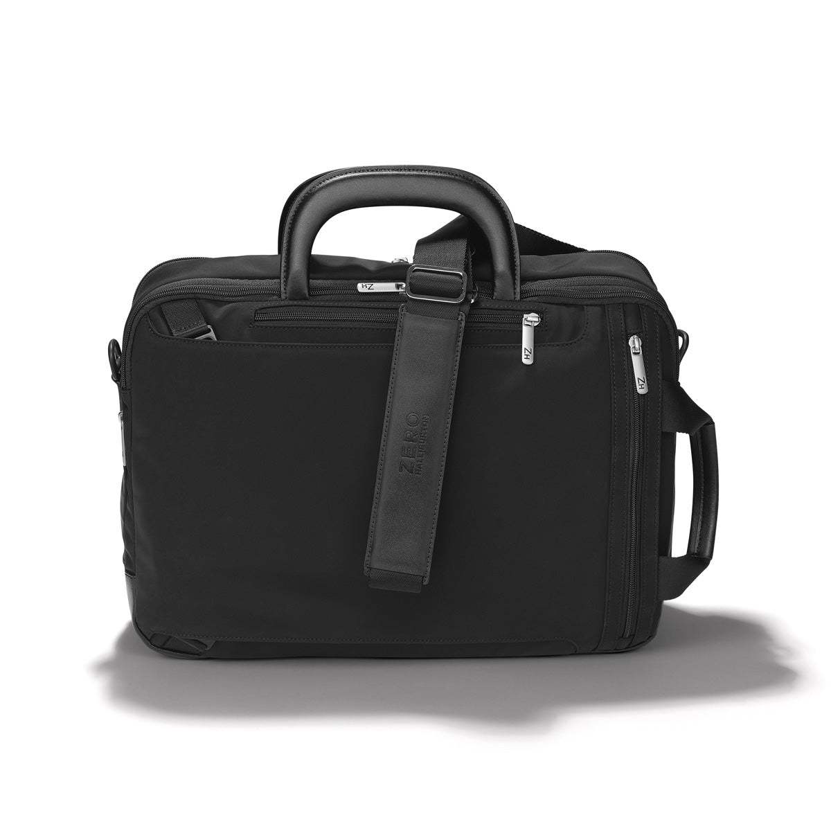 ZERO Halliburton The Journal Nylon Lightweight Briefcase Black Three Way Expandable Briefcase U2
