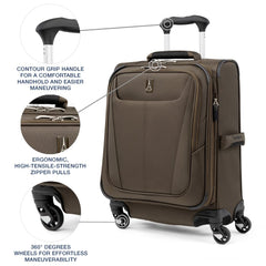 Travelpro Maxlite 5 Softside Expandable Luggage with 4 Spinner Wheels, Lightweight Suitcase, Men and Women ( Mocha , Carry-on 19-Inch ) Mocha Carry On 19 Inch U9
