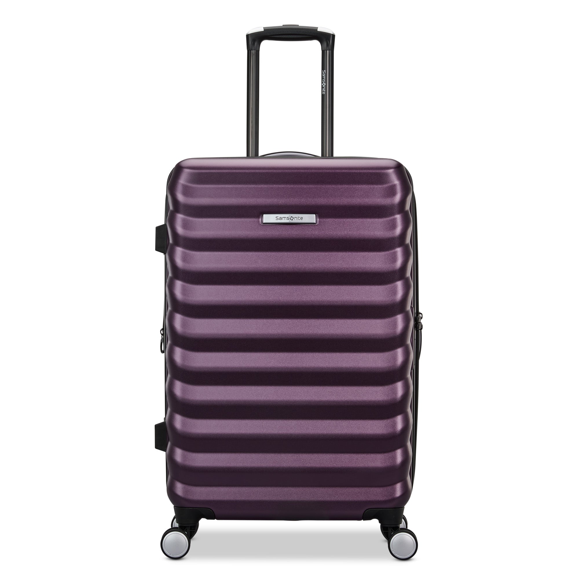 Samsonite Hard-Sided 24-Inch Lightweight Checked Medium Expandable Element Suitcase: Durable, 360 Spinner Wheels, Adjustable Telescopic Handle, TSA-Approved Lock ( Dusk Purple , 24-Inch Checked-Medium ) Dusk Purple 24 Inch Checked Medium U1